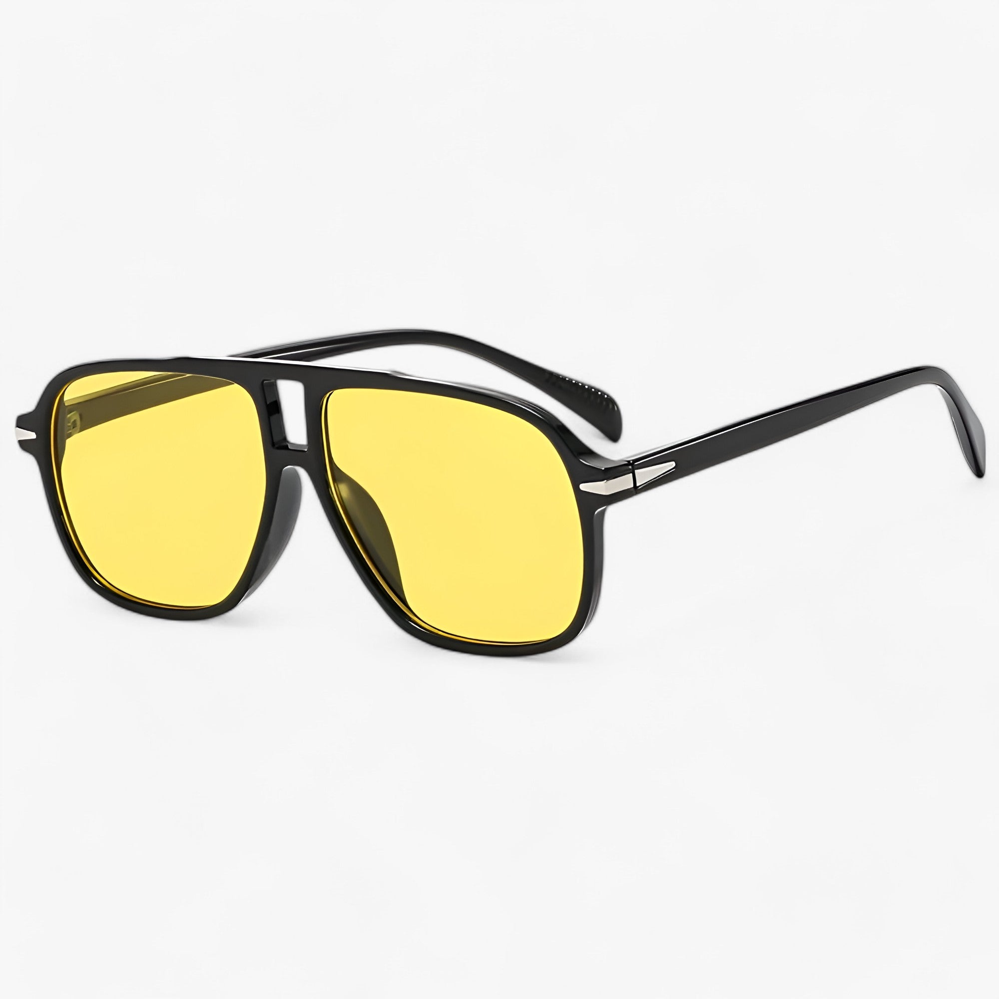 Occhiali da Sole Aviator Lusso UV400 Uomo/Donna - Protezione Totale, Stile Iconico - Nero Giallo - aviator occhiali occhiali sole protezione sole stile sun glasses sunglasses WOMEN - Concept Palermo