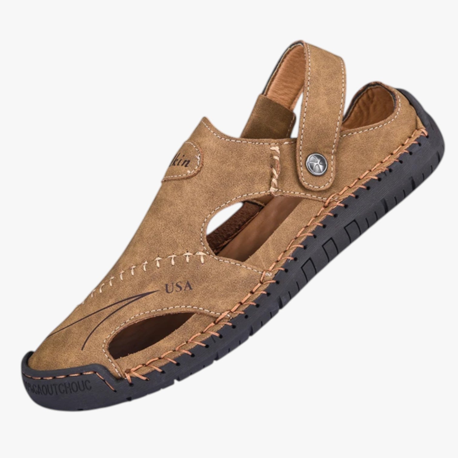 Sandali estivi da uomo - Pelle traspirante e suola antiscivolo per un tocco di stile - Castano chiaro - antiscivolo casual sandals estivi pelle sandali sandali estivi sandals stile stylish sandals suola women sandals - Concept Palermo