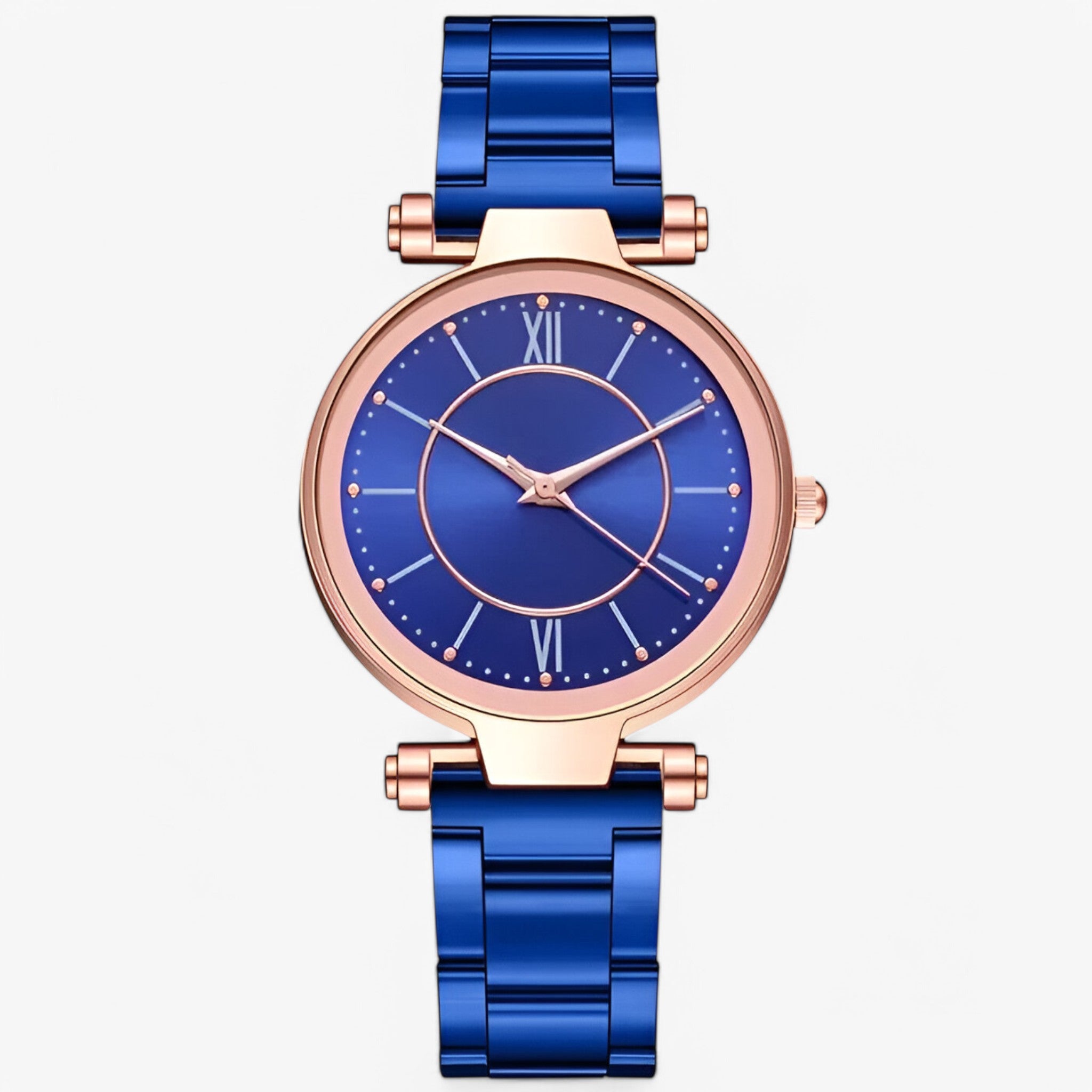 Orologio classico in acciaio rosa - Blu - acciaio female watch orologio orologio acciaio watch for women watches - Concept Palermo