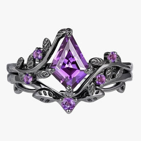 Anello Gotico Viola Uomo, Set Anelli Impilabili Stile Dark/Punk - Nero Sparo - anelli anelli impilabili goth impilabili jewelry Linen Men Ring Rings stile uomo women ring - Concept Palermo