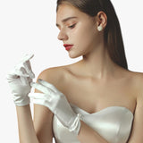 Satin handschoenen met parels voor ceremonies en speciale gelegenheden voor heren