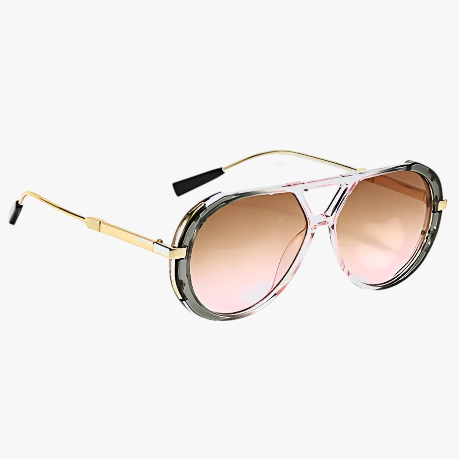 Occhiali da Sole Donna Eleganti con Lenti Gradient Grigie e Montatura Nera - tè rosa - alla gradientate lenti moda occhiali occhiali sole polarized sunglasses women sole sunglasses - Concept Palermo