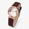 Reloj digital de mujer de cuarzo elegante con motivo de hoja