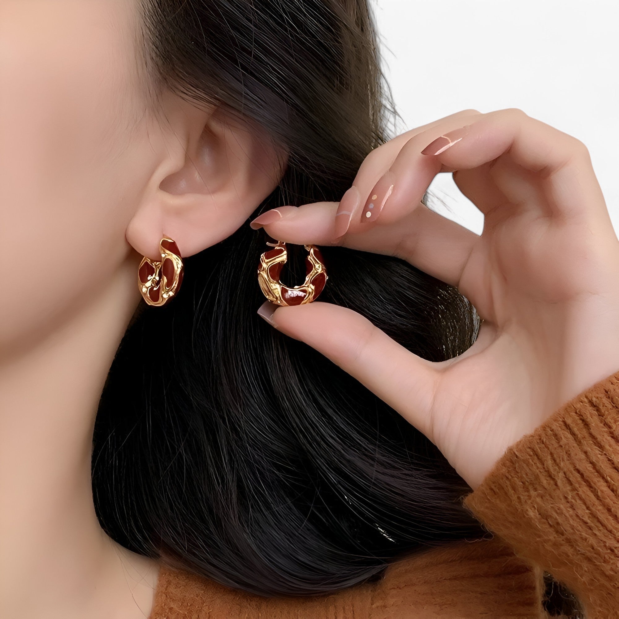 Orecchini a cerchio con smalto vintage - Lusso di tendenza Donna - - cerchio donna Earrings Gift Gifts for women jewelry orecchini orecchini cerchio smalto tendenza vintage WOMEN - Concept Palermo
