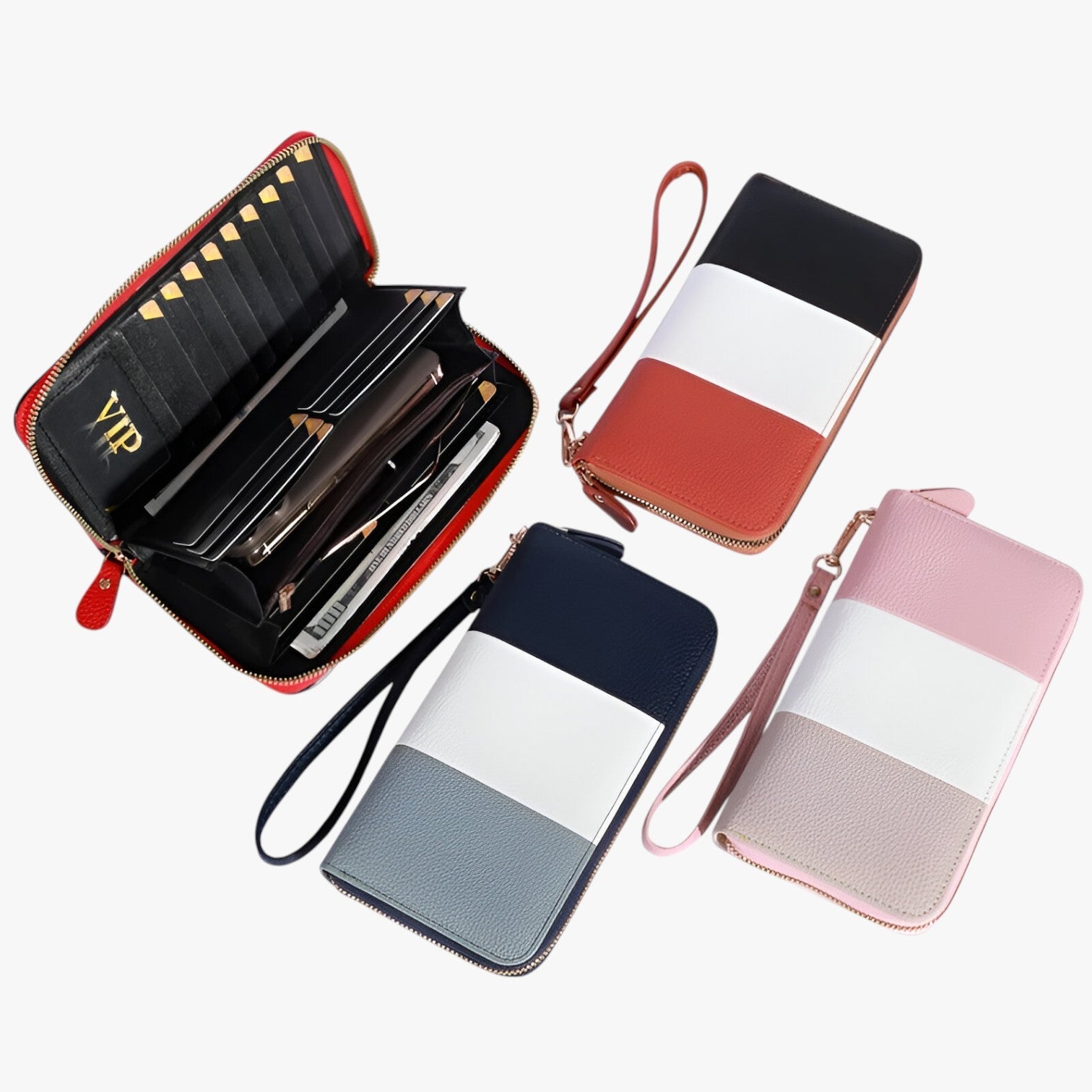 Portafoglio di lusso in pelle tricolore - protezione RFID e spazioso - - pelle portafoglio portafoglio pelle protezione rfid spazioso tricolore wallet wallets womens wallet - Concept Palermo