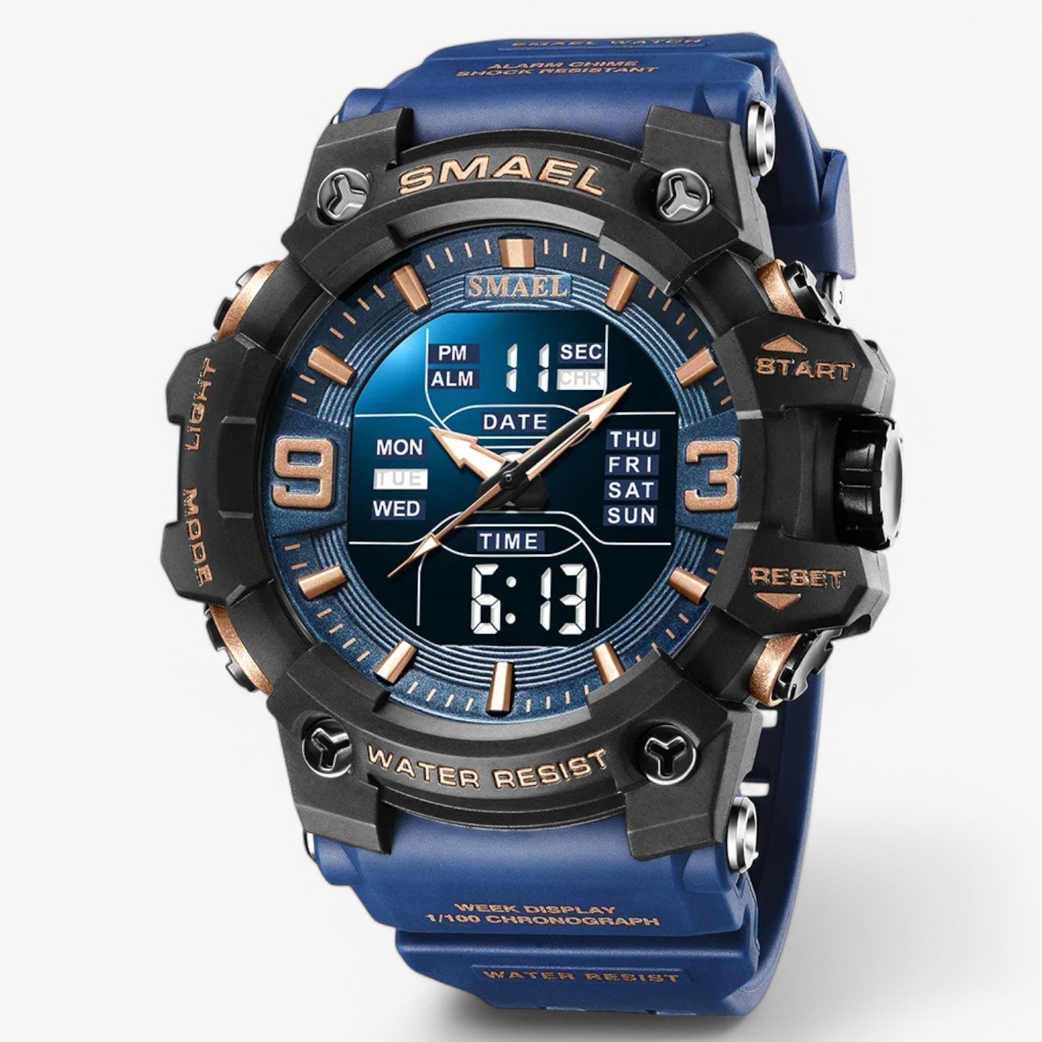 Display LED, impermeabile e doppia visualizzazione dell'orario Uomo - Blu - dell display display impermeabile doppia impermeabile mens accessory orario uomo visualizzazione watch watch for men - Concept Palermo