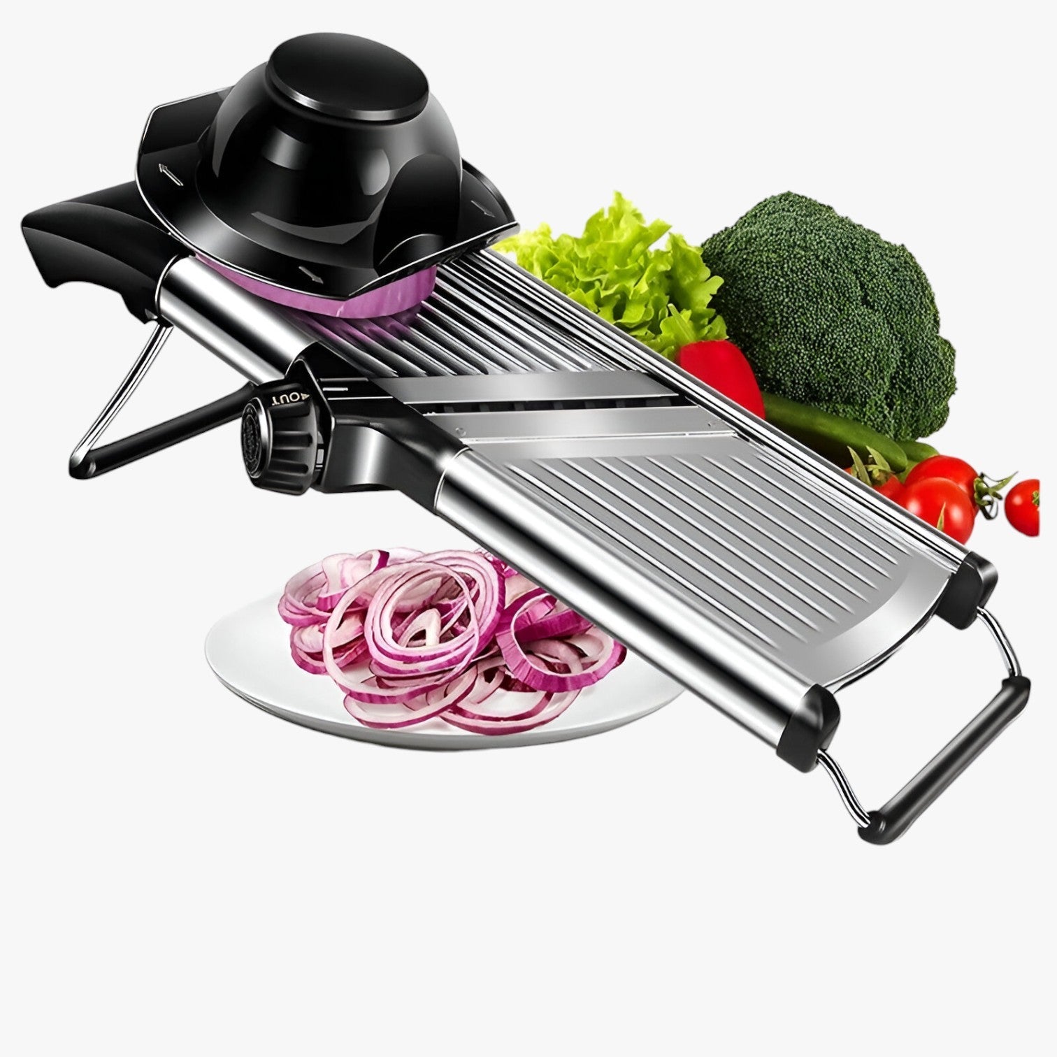 Mandolina Regolabile in Acciaio Inossidabile – Affettare Verdure Velocemente e in Sicurezza - - acciaio affettare inossidabile Kitchen kitchen & dining kitchen accessory kitchen tools mandolina mandolina regolabile regolabile sicurezza - Concept Palermo