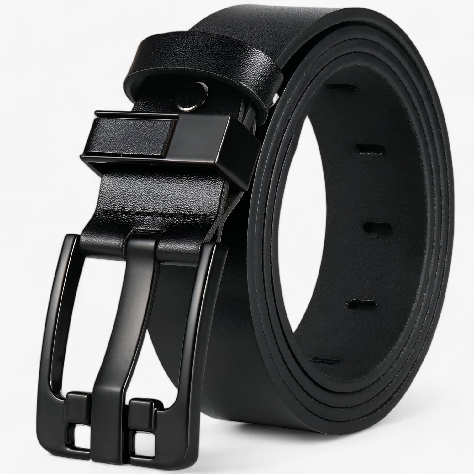 Cintura da Uomo in Pelle di Mucca - Sostenibile per Ogni Occasione - Nero - belts cintura cintura uomo mens accessory Mens belt mucca occasione ogni pelle sostenibile - Concept Palermo