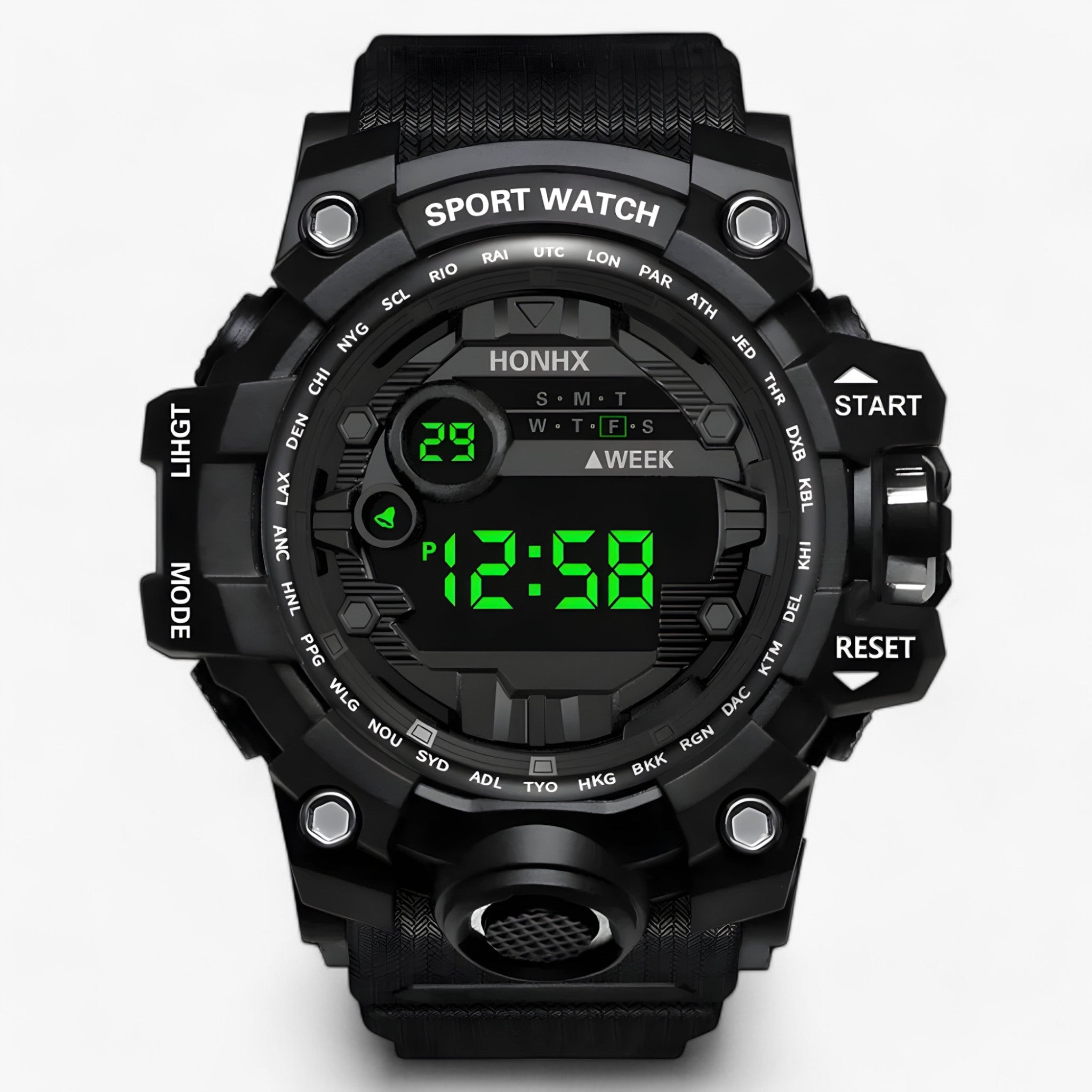 Orologio LED Stort - per sport e allenamento Uomo - Nero - accessoires allenamento gadgets horloges orologio orologio stort sport stort uomo verlichting watches - Concept Palermo