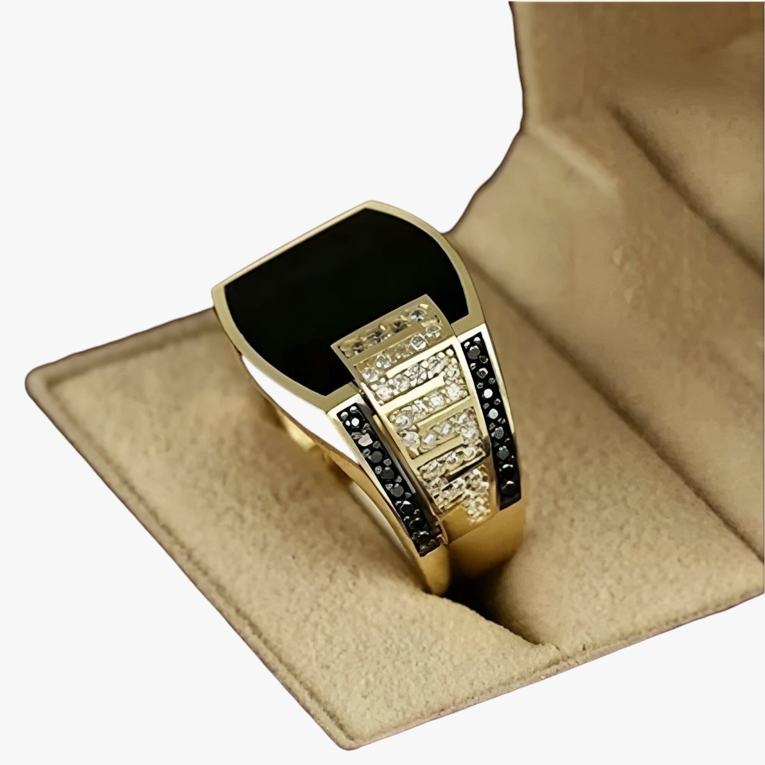 Anello da uomo - Luccicante dorato con look punk di lusso - 6 Oro - anello anello uomo jewelry look luccicante mens accessory mens ring punk Rings uomo - Concept Palermo