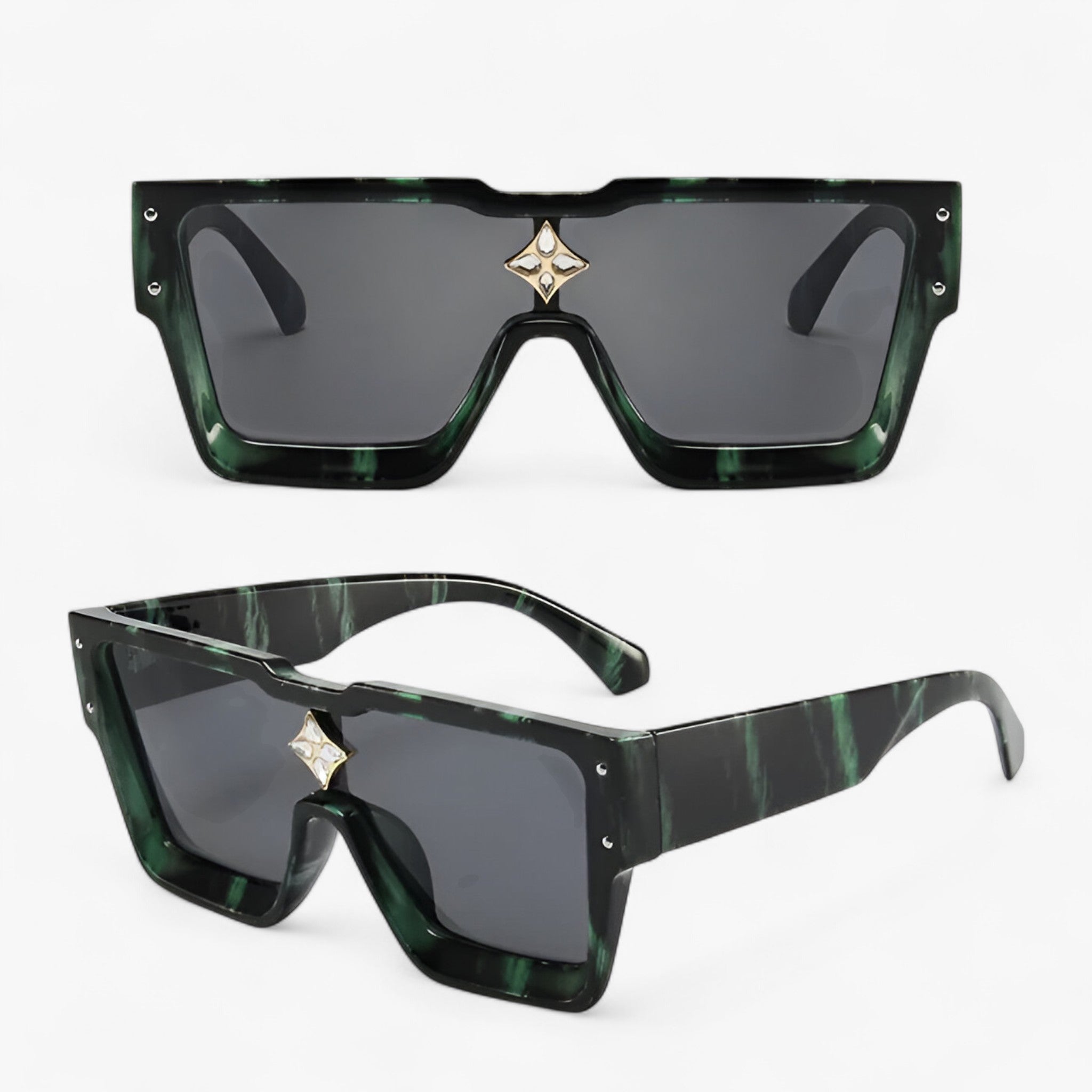 Occhiali da sole quadrati unisex con protezione UV400 Uomo - C2 - Fashion Sunglasses mens sunglasses occhiali occhiali sole protezione quadrati sole sunglasses sunglasses polarized men unisex uomo - Concept Palermo