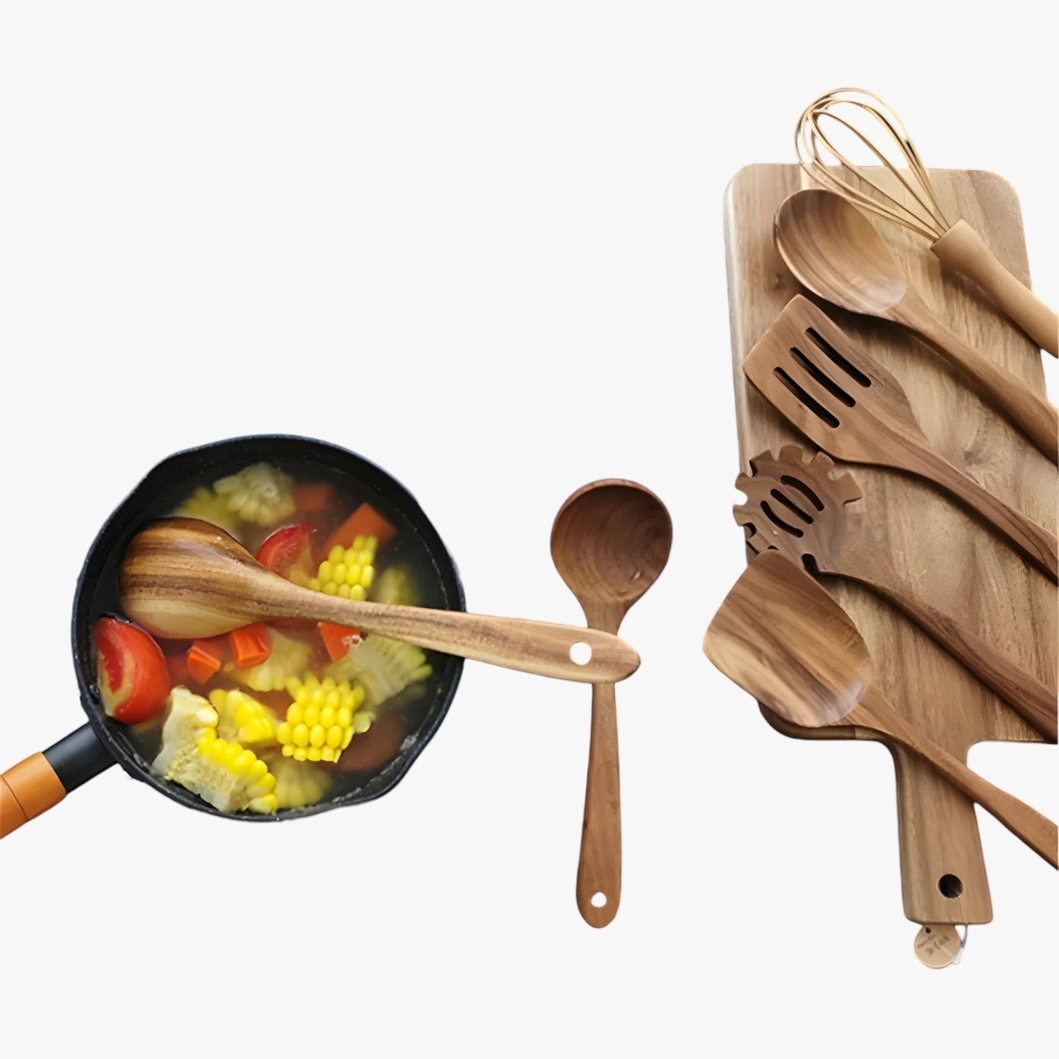 Set di cottura in legno 7 pezzi – naturale, sostenibile e antiaderente Uomo - - antiaderente cottura cottura legno Kitchen kitchen & dining kitchen accessory kitchen tools legno naturale pezzi sostenibile - Concept Palermo