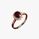 Vintage ring met koninklijke flair en sprankelende robijnlook goud voor heren