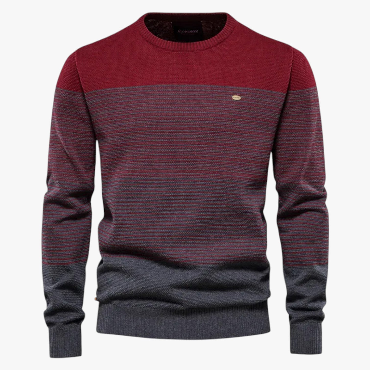 Maglione girocollo a righe da uomo - Vestibilità slim e calore di qualità - Rosso M - calore girocollo maglione maglione girocollo men's sweater qualità righe slim Sweater sweater men sweaters & cardigans - Concept Palermo