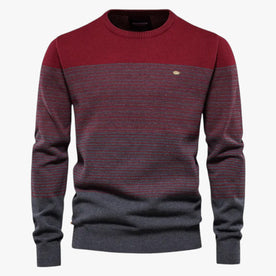 Maglione girocollo a righe da uomo - Vestibilità slim e calore di qualità - Rosso M - calore girocollo Linen maglione maglione girocollo Men men's sweater qualità righe slim Solid Sweater sweater men sweaters & cardigans - Concept Palermo