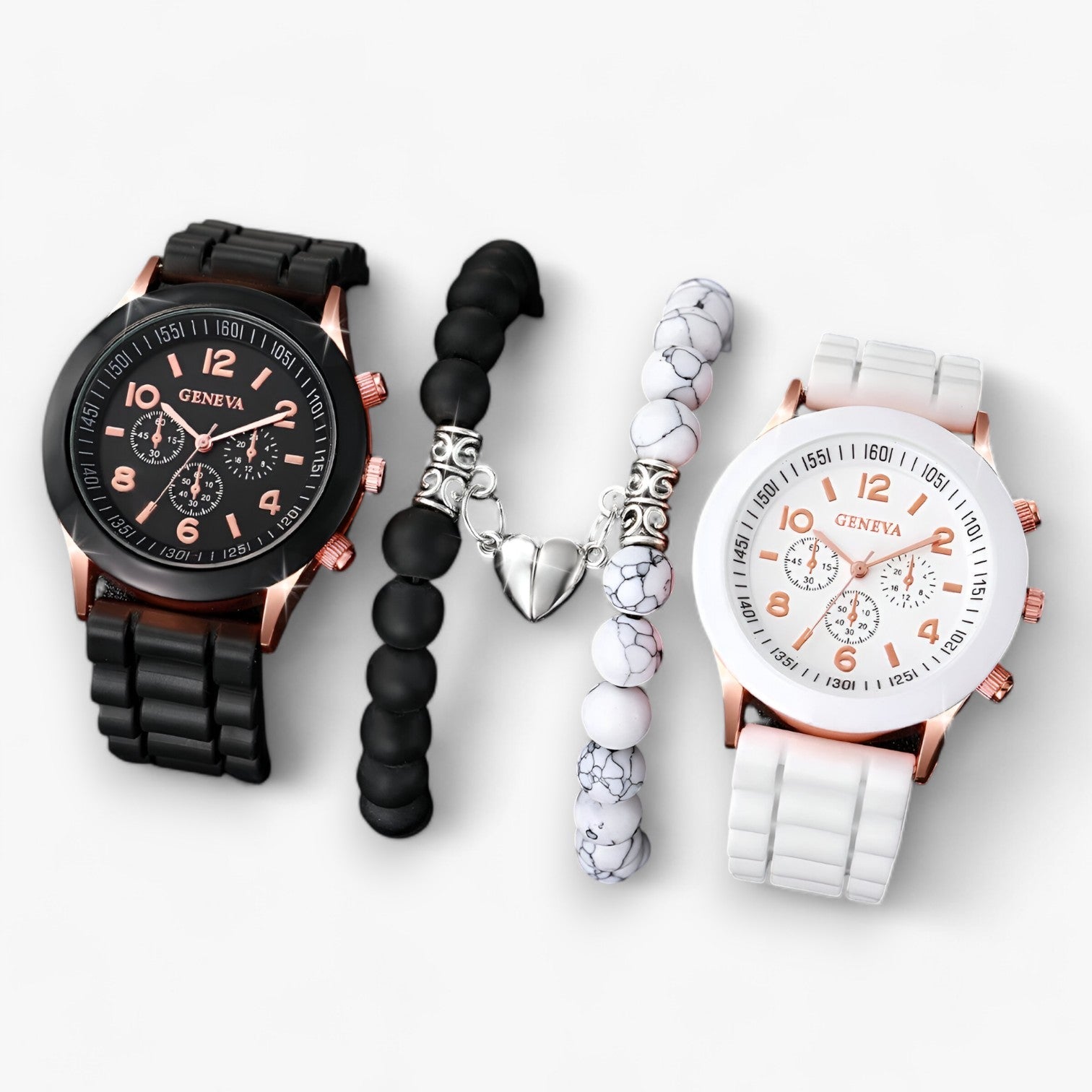 Set di orologi al quarzo stiloso con braccialetti a forma di cuore Oro Donna - Set da 4 pezzi - braccialetti cuore donna eva | set di orologi al quarzo stiloso con braccialetti a forma di cuore - €25 forma Gift Gifts for women orologi orologi quarzo quarzo valentines day gift watch watches - Concept Palermo