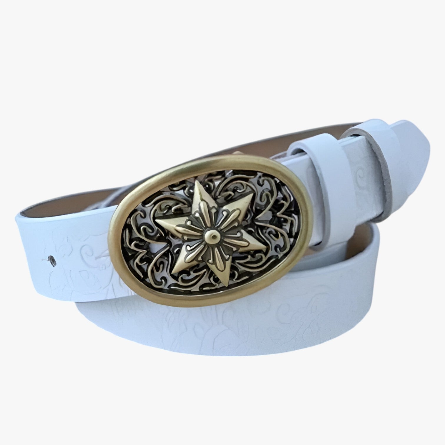 Cintura da donna in pelle di lusso per stile e sostenibilità - Bianco 105CM - belt buckle women belts cintura cintura donna donna pelle sostenibilità stile waist belt for women Womens belt - Concept Palermo
