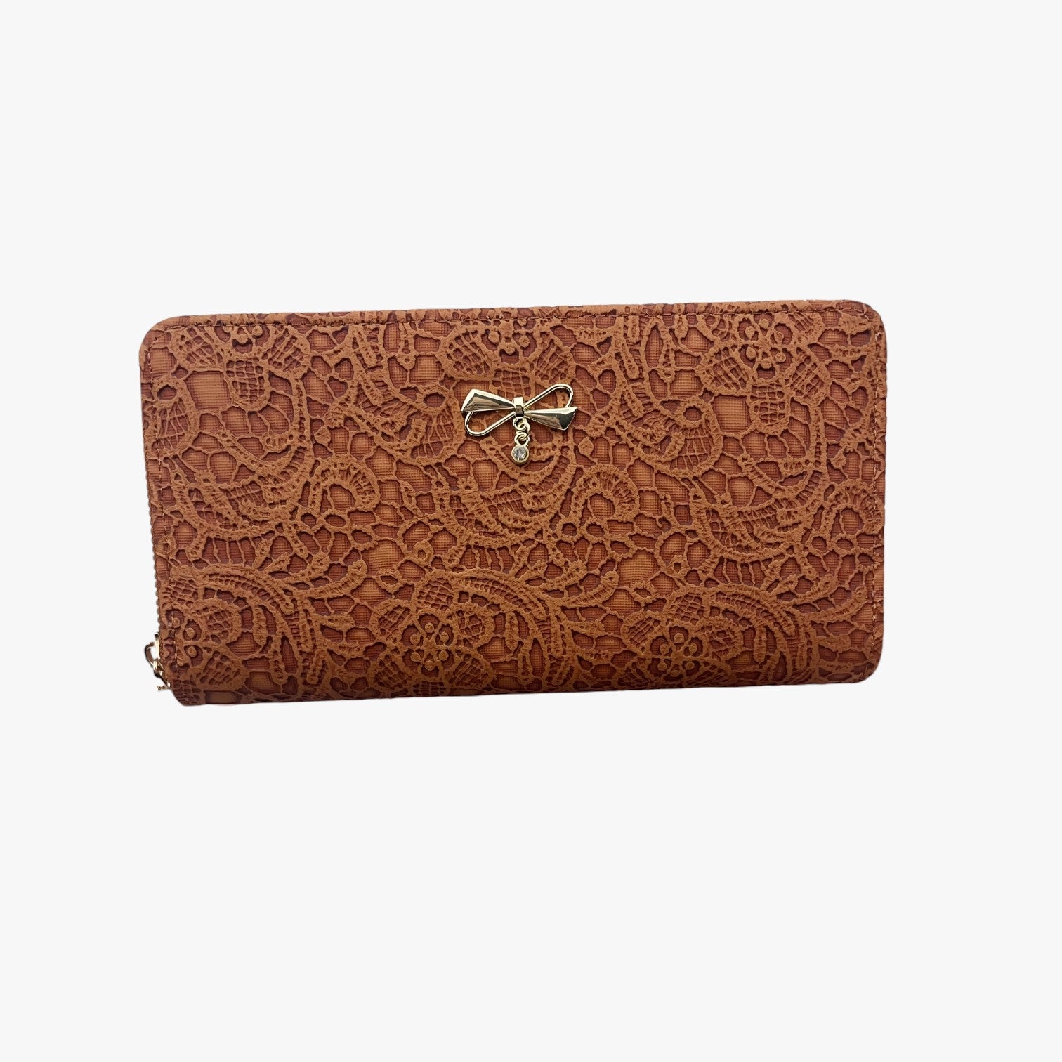 E Capiente con Rilievi in Pizzo - Khaki - capiente capiente rilievi pizzo rilievi wallet wallets womens wallet - Concept Palermo