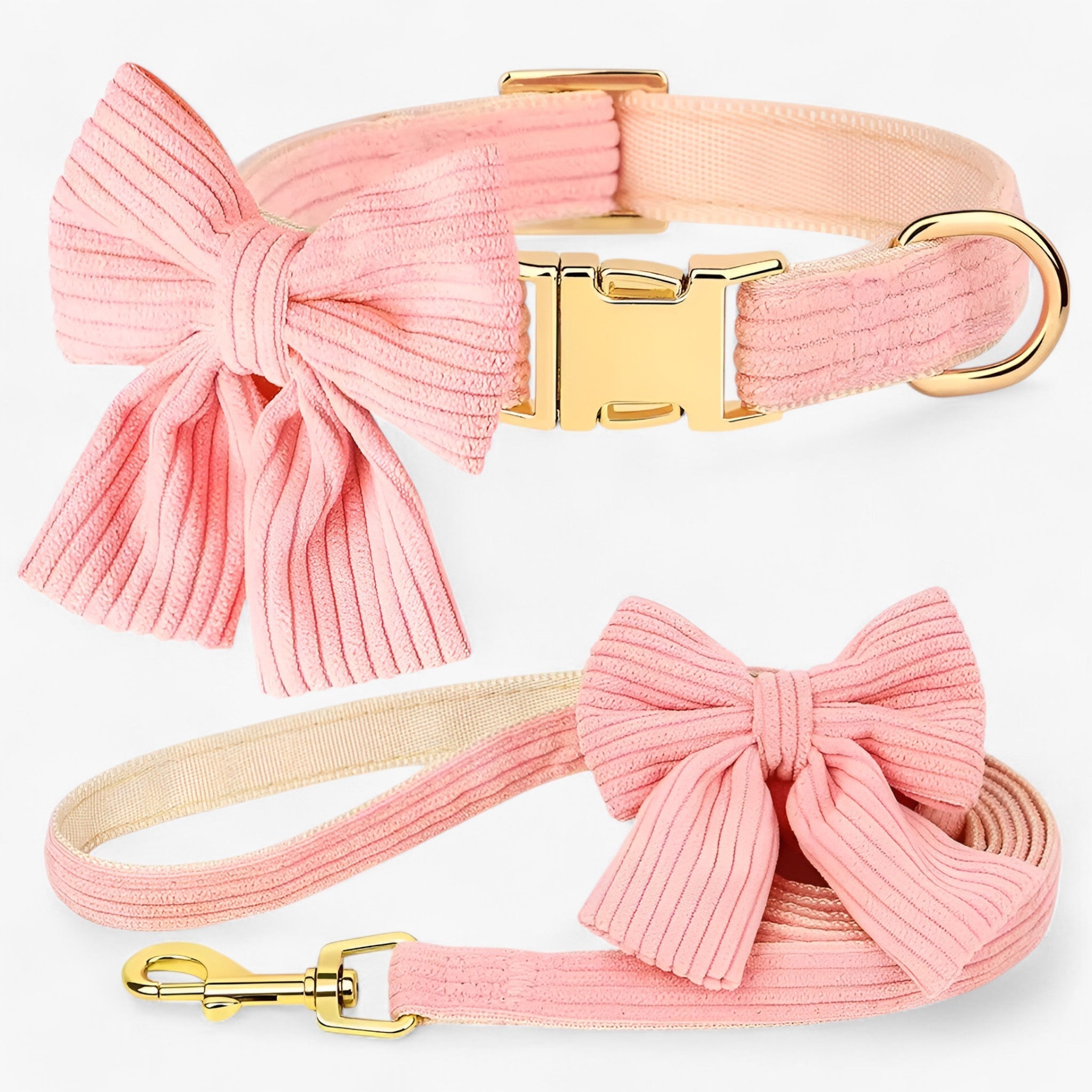 Set Collare e Guinzaglio Rosa Chiaro per Cani Piccoli e Medi - Rosa - cani chiaro collare collare guinzaglio guinzaglio medi pets & supplies piccoli - Concept Palermo