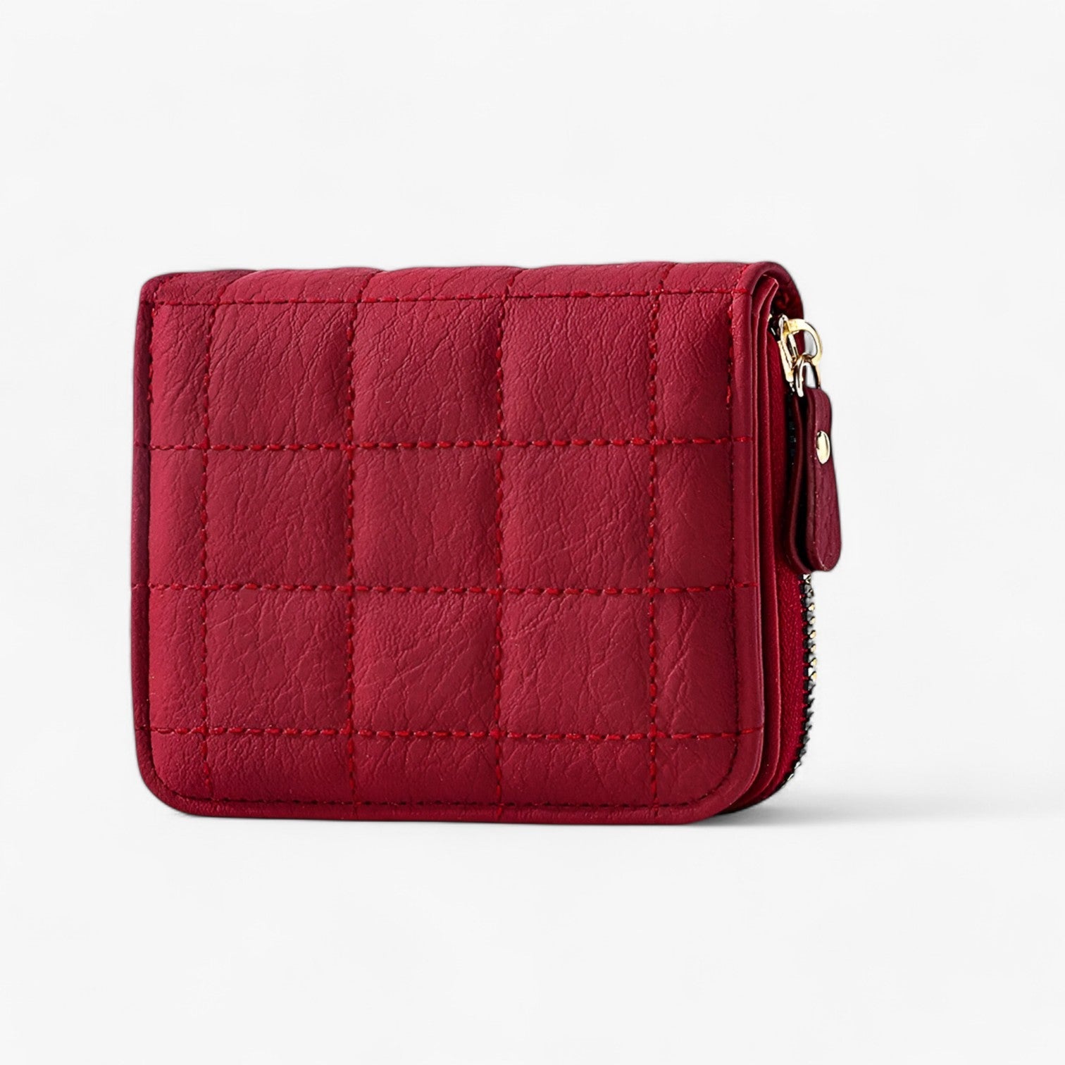 Portafoglio in PU pelle e compatto con pratico design a zip Uomo - Rosso - compatto design pelle portafoglio portafoglio pelle pratico uomo wallet wallets womens wallet - Concept Palermo