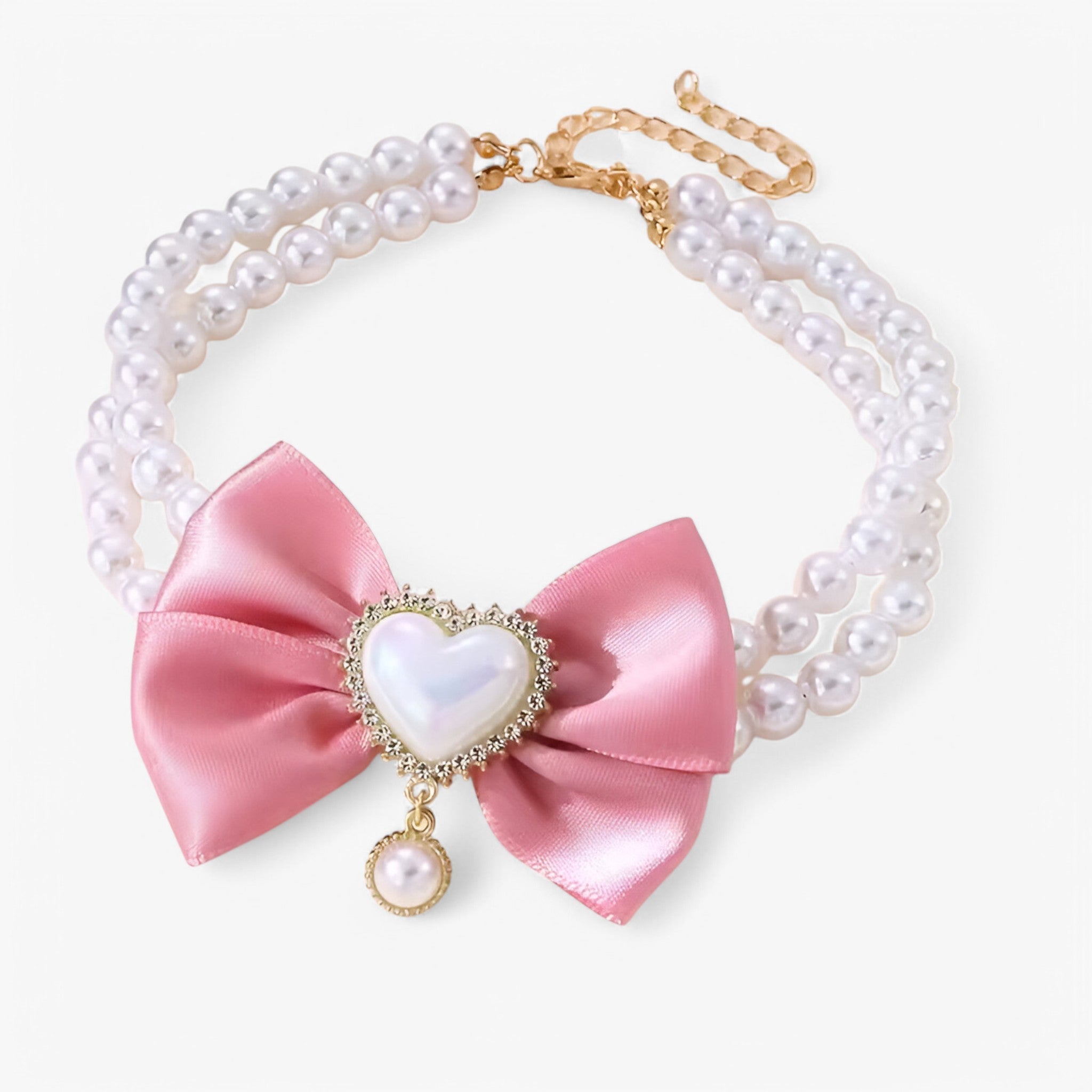 Collana Regolabile a Doppio Strato con Ciondolo a Cuore Uomo - Colore Rosa - ciondolo collana collana regolabile cuore doppio pets & supplies regolabile strato - Concept Palermo
