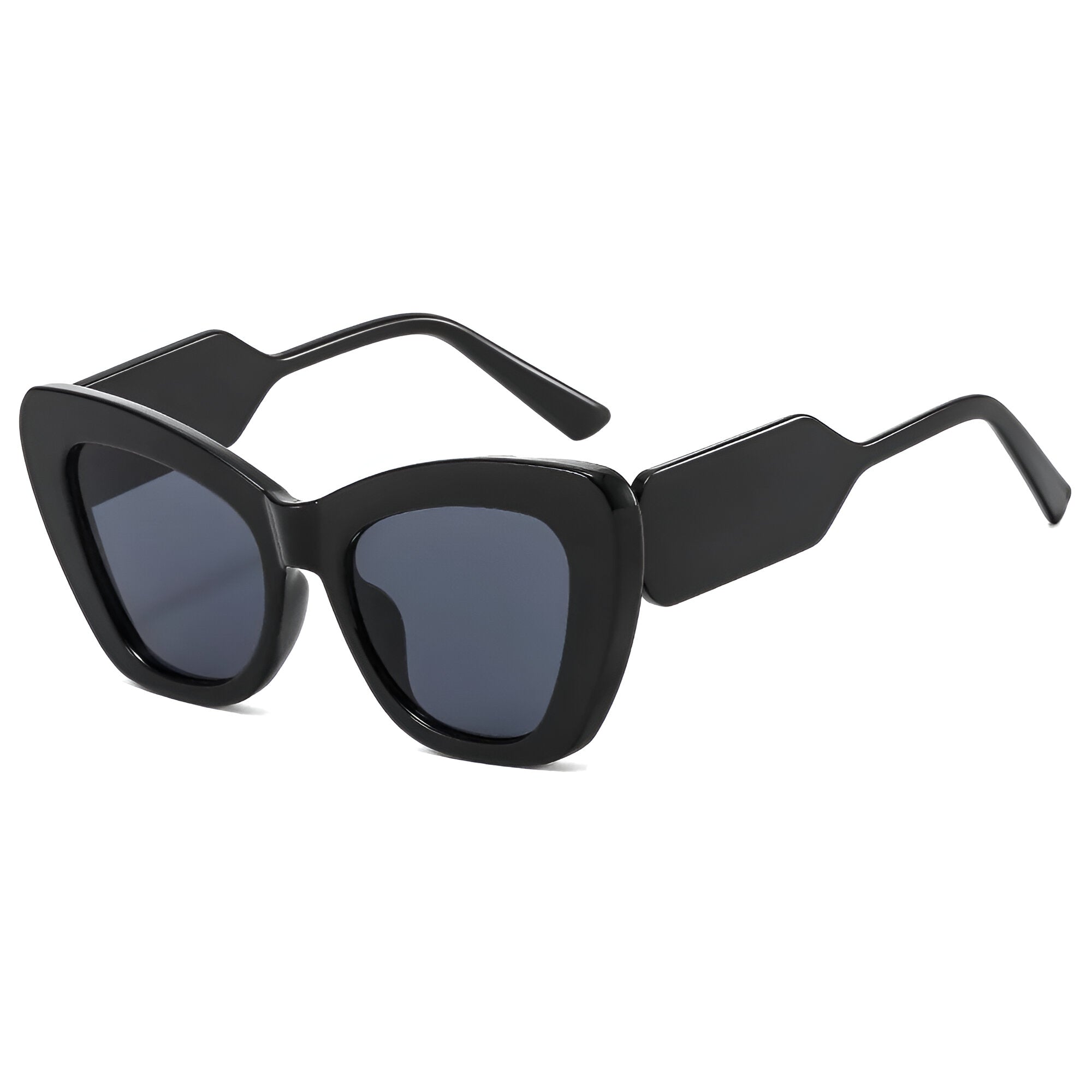 Occhiali da sole oversize a forma di occhio di gatto con protezione UV400 - nero nero come immagine - Cat Eye Sunglasses cateye sunglasses Fashion Sunglasses forma gatto occhiali occhiali sole occhio oversize polarized sunglasses women protezione sole Sunglasses womens sun glasses - Concept Palermo