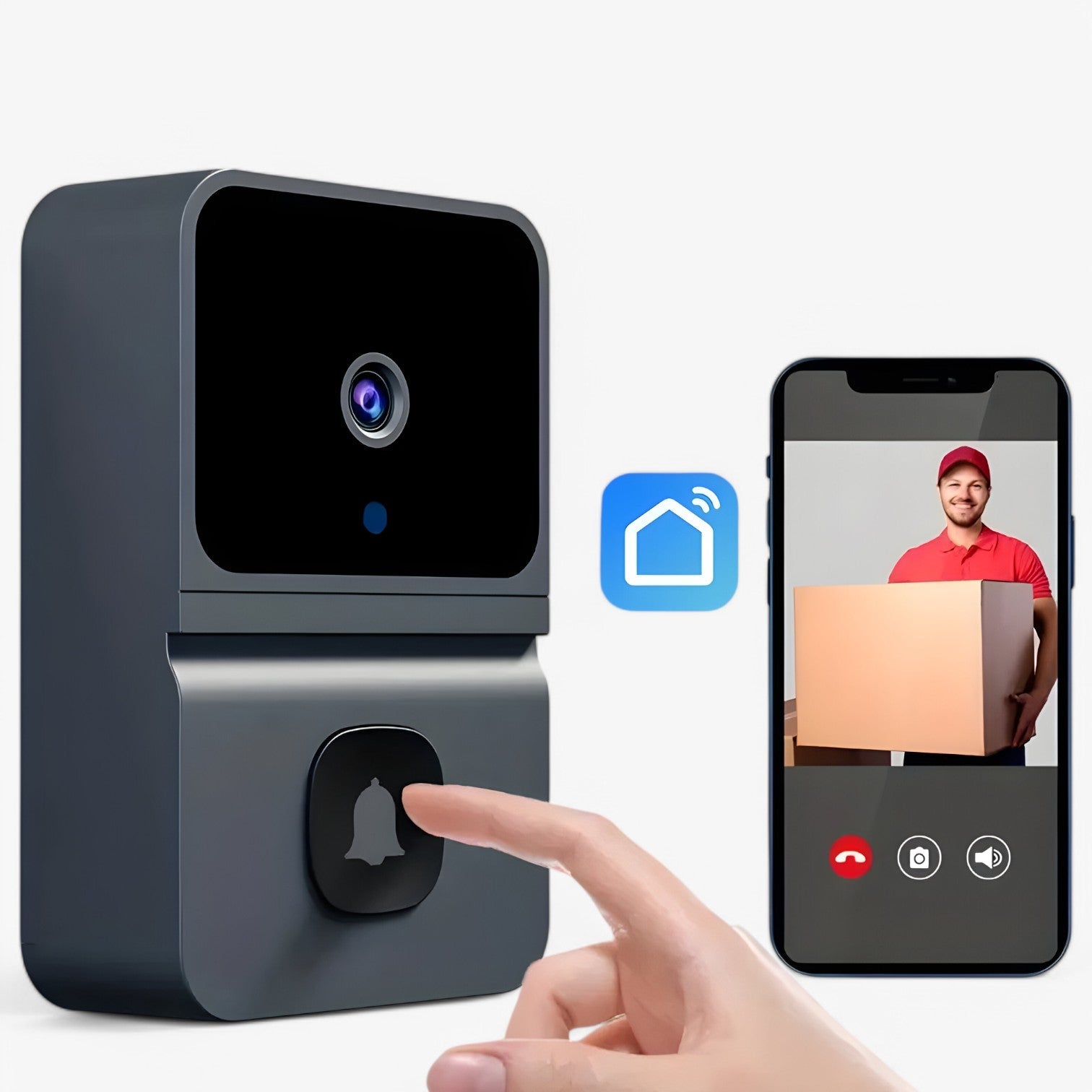 Campanello Video WiFi Intelligente con Intercomunicatore Bidirezionale Uomo - - bidirezionale camera campanello campanello video gadget gadgets intelligente intercomunicatore uomo video - Concept Palermo