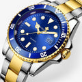 Reloj de lujo para hombre en acero inoxidable plateado, elegante y resistente