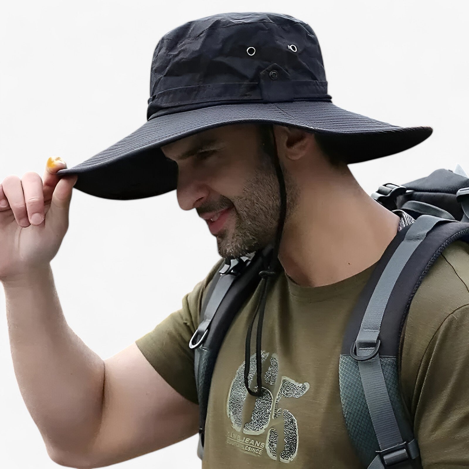 Cappello da Sole Uomo con Protezione UV UPF 50+, Traspirante per Esterno - Nero 58-60cm - cappello cappello esterno esterno Gift hat men's hat Mens fashion protezione uomo - Concept Palermo