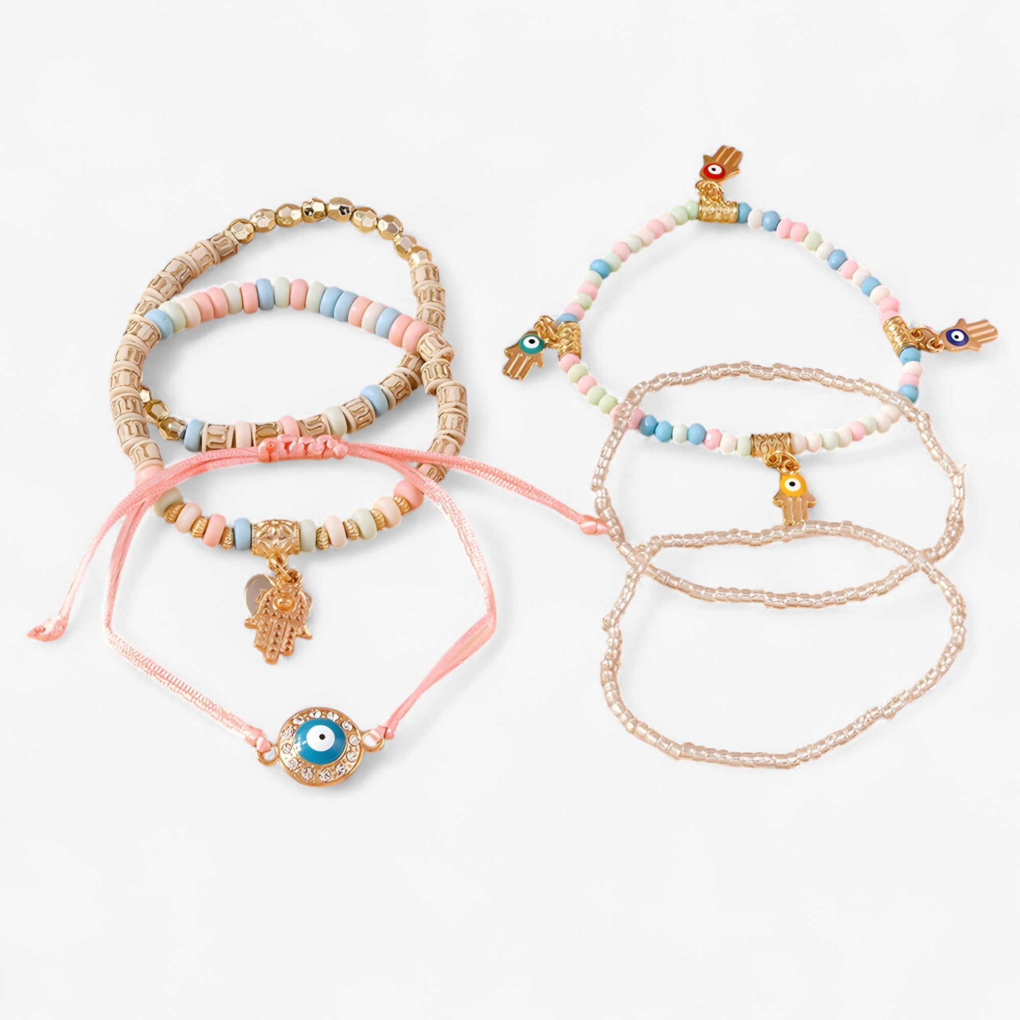Braccialetto di perline multi-stile Charmed Essence con accenti Mano di Fatima - - accenti braccialetto braccialetto perline CHANGE charmed essence fatima Jewellery jewelry mano - Concept Palermo