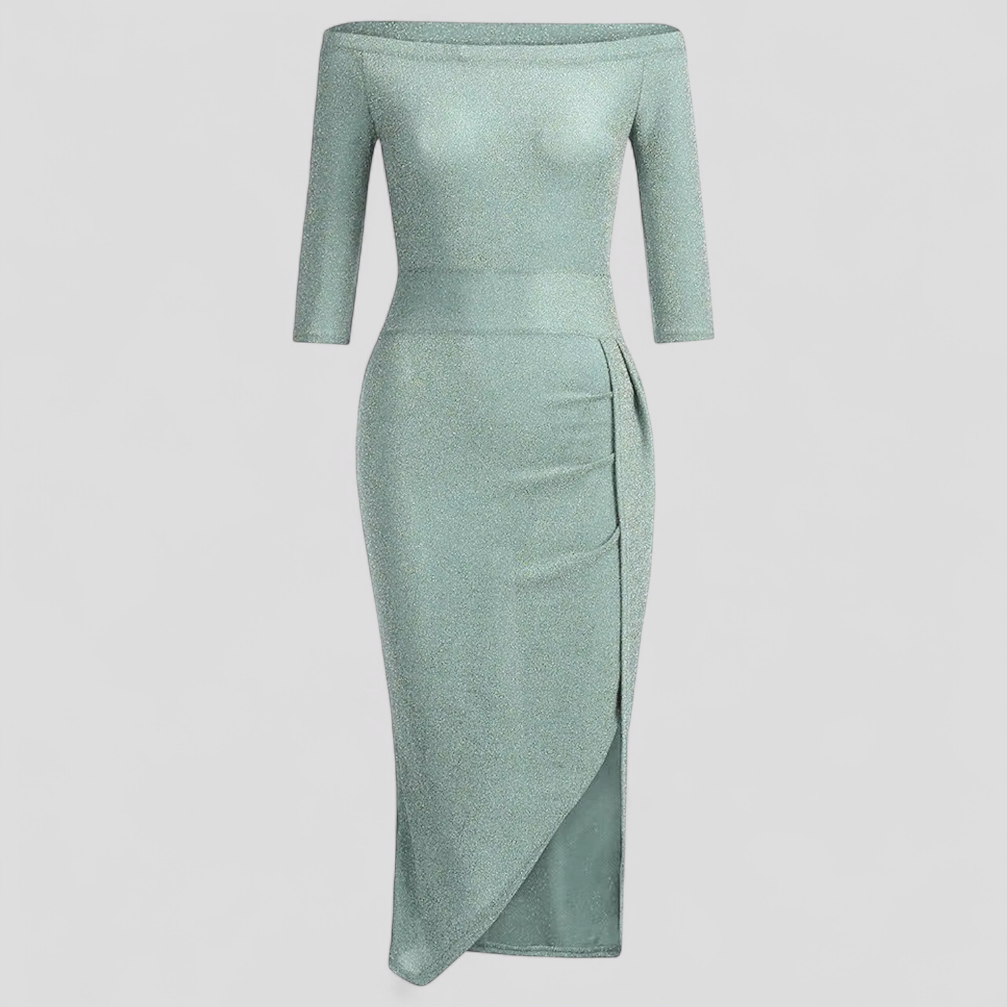 Abito Donna Nero in Ecopelle Aderente con Spalle Scoperte - Elegante e Moderno - Verde - abito abito spalle donna dresses pelle scoperte spalle - Concept Palermo