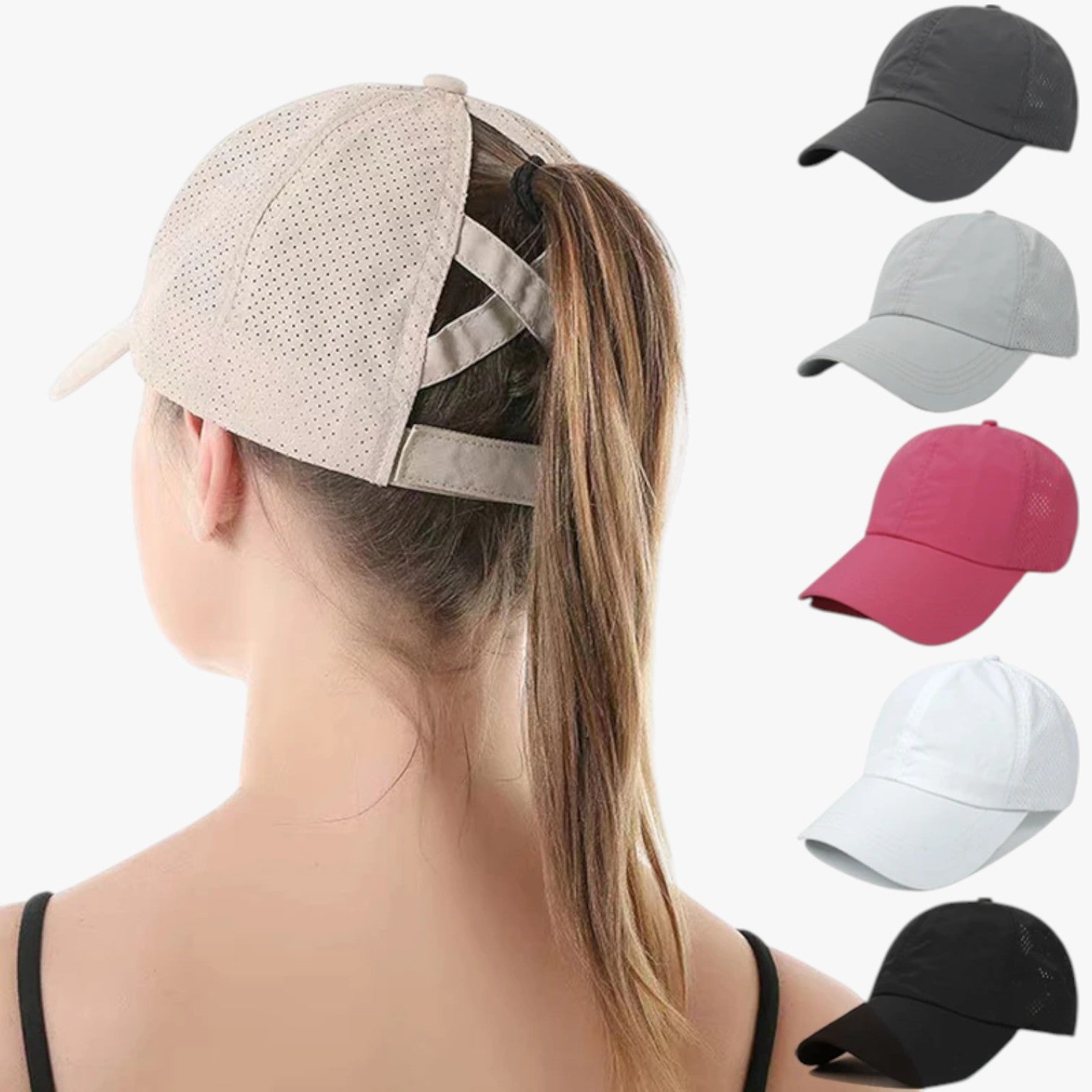 Cappello sportivo estivo con coda di cavallo e rete traspirante Uomo - - cappello cappello sportivo cavallo coda estivo hat Hat for girls hats rete sportivo traspirante women hat womens hat - Concept Palermo