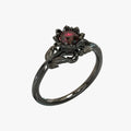 Rosa de la Noche - Anillo con piedra roja para un look audaz para hombre