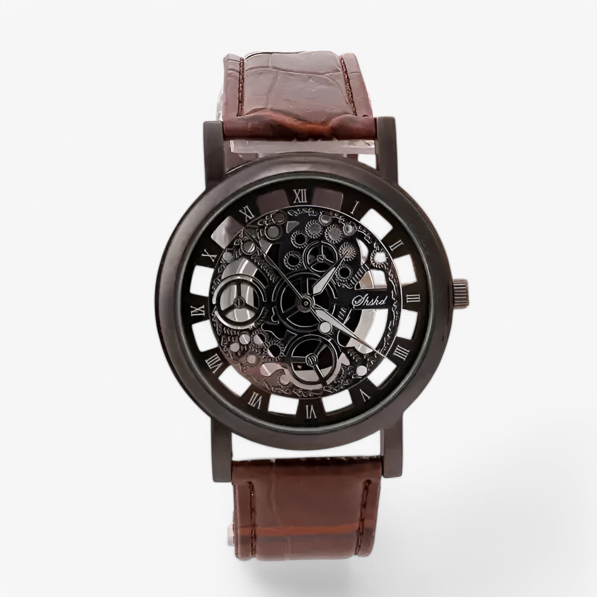 Orologio al quarzo con cinturino in pelle e quadrante romano - - accessoires cinturino horloges orologio orologio quarzo pelle quadrante quarzo romano watches - Concept Palermo