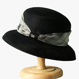 Cappello da Sole Donna in Paglia Naturale con Ampia Tesa per Protezione UV - Nero 56-58 - beach hat bucket hats cappello Hat for girls Linen naturale protezione protezione naturale sole Spring Summer summer hat Sun Hats Women women hat women's hat - Concept Palermo