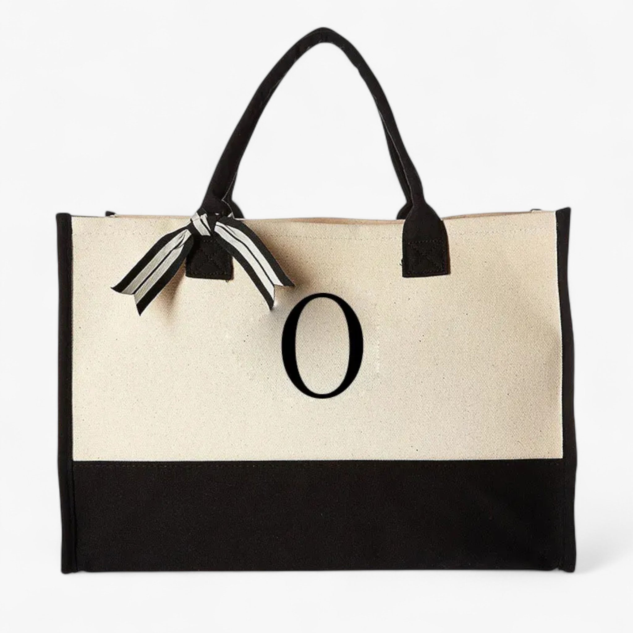 Borsa Tote Donna Grande in Tela Personalizzata con Iniziali - Elegante e Resistente - O - Bags borsa borsa tote donna handbags personalizzata tote tote bags Women's handbags - Concept Palermo