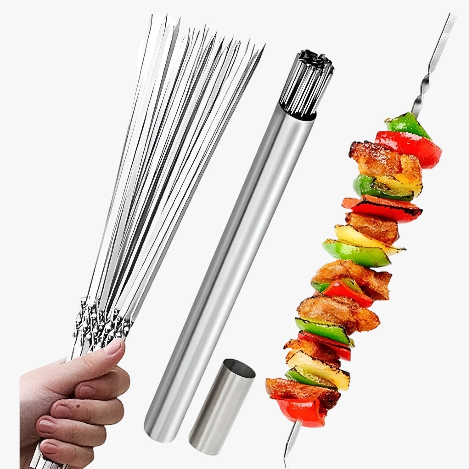 15 pezzi spiedini in acciaio inossidabile per BBQ – riutilizzabili e grigliare Uomo - - acciaio grigliare inossidabile Kitchen kitchen & dining kitchen accessory kitchen tools pezzi pezzi spiedini riutilizzabili spiedini - Concept Palermo