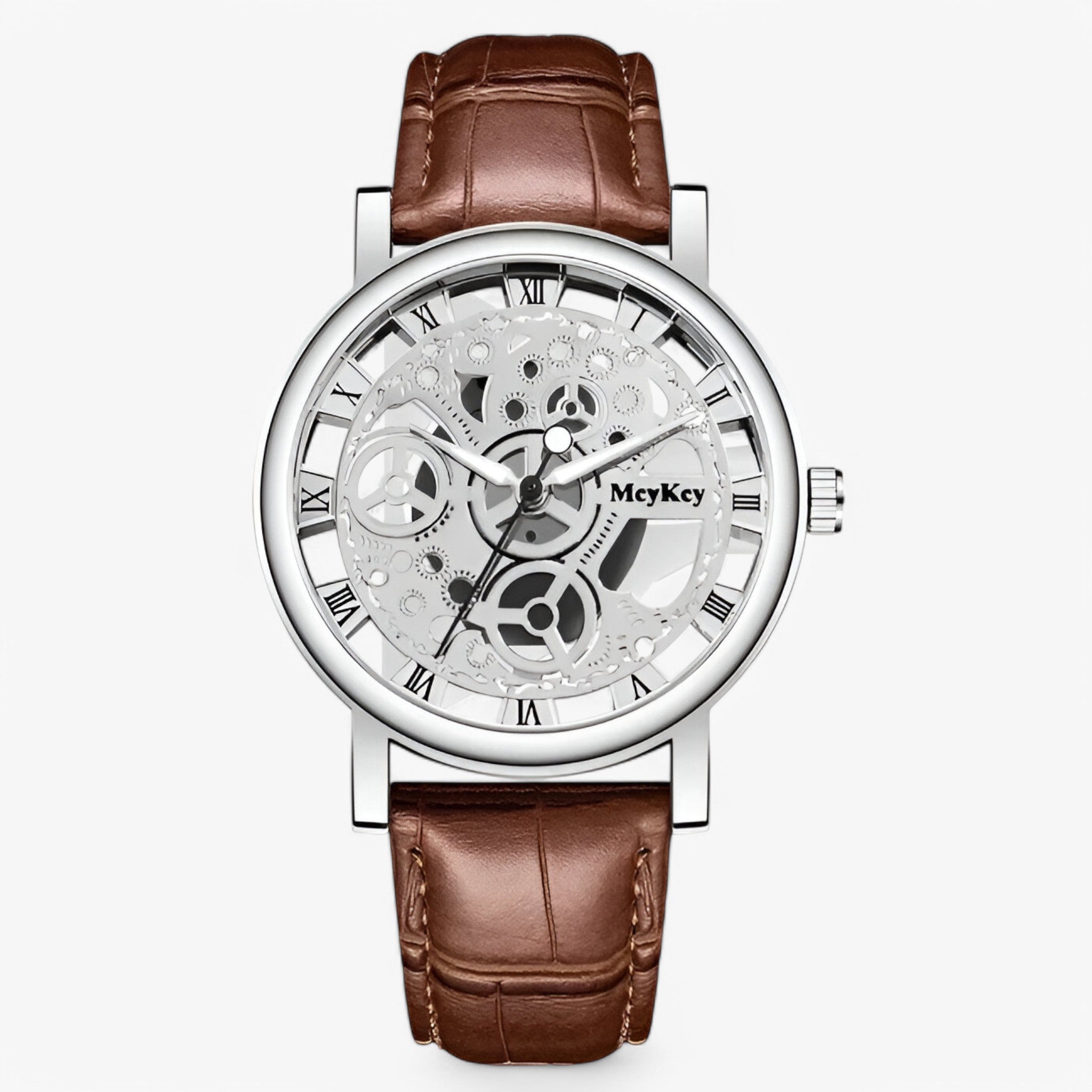 Orologio al quarzo con cinturino traforato Uomo - Marrone argento - cinturino men watch orologio orologio quarzo quarzo traforato uomo watch for men watches - Concept Palermo