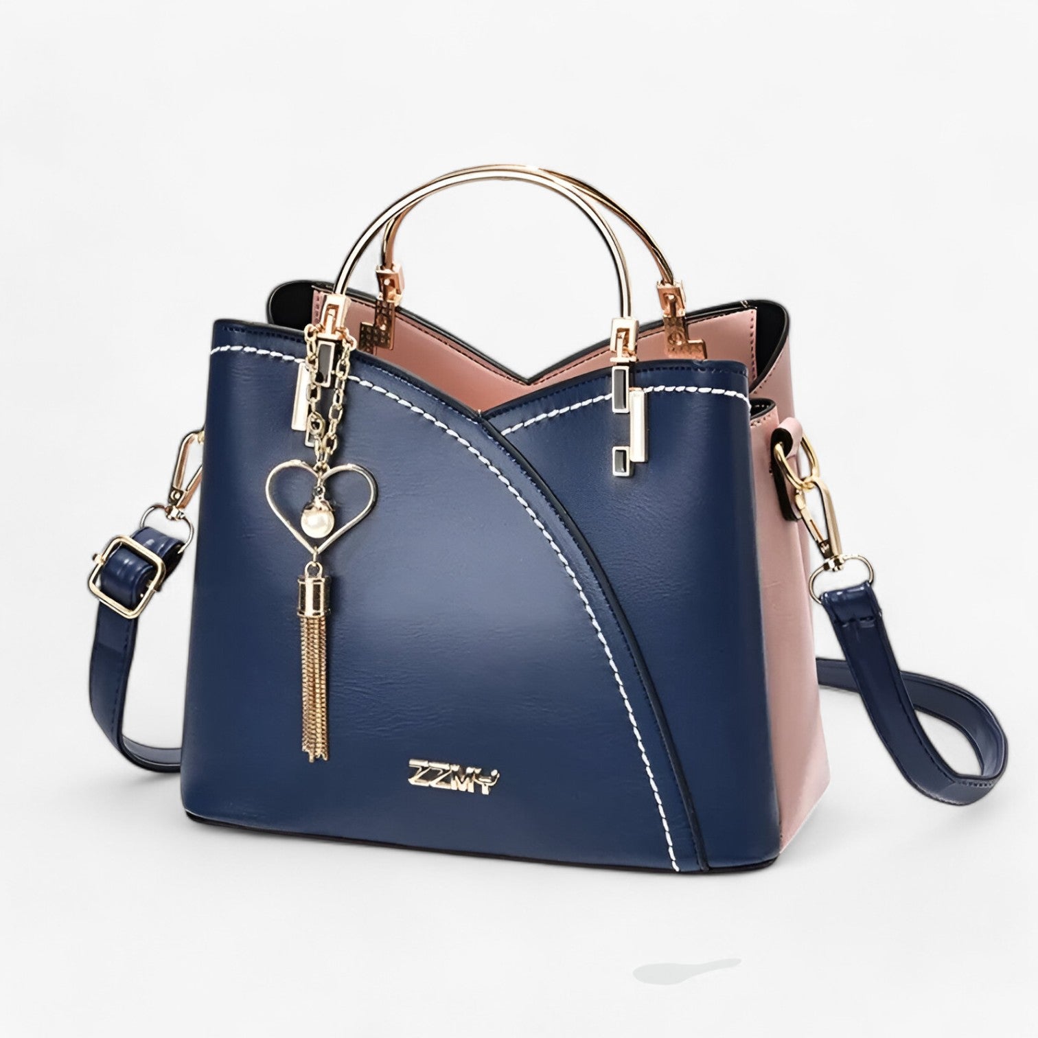 Borsa a Tracolla Donna in Vera Pelle Italiana, Elegante e Versatile, Colori Moda - Blu scuro - alla bag bags borsa borsa tracolla colori donna Gift Gifts for women moda pelle Shoulder Bags women womens fashion - Concept Palermo