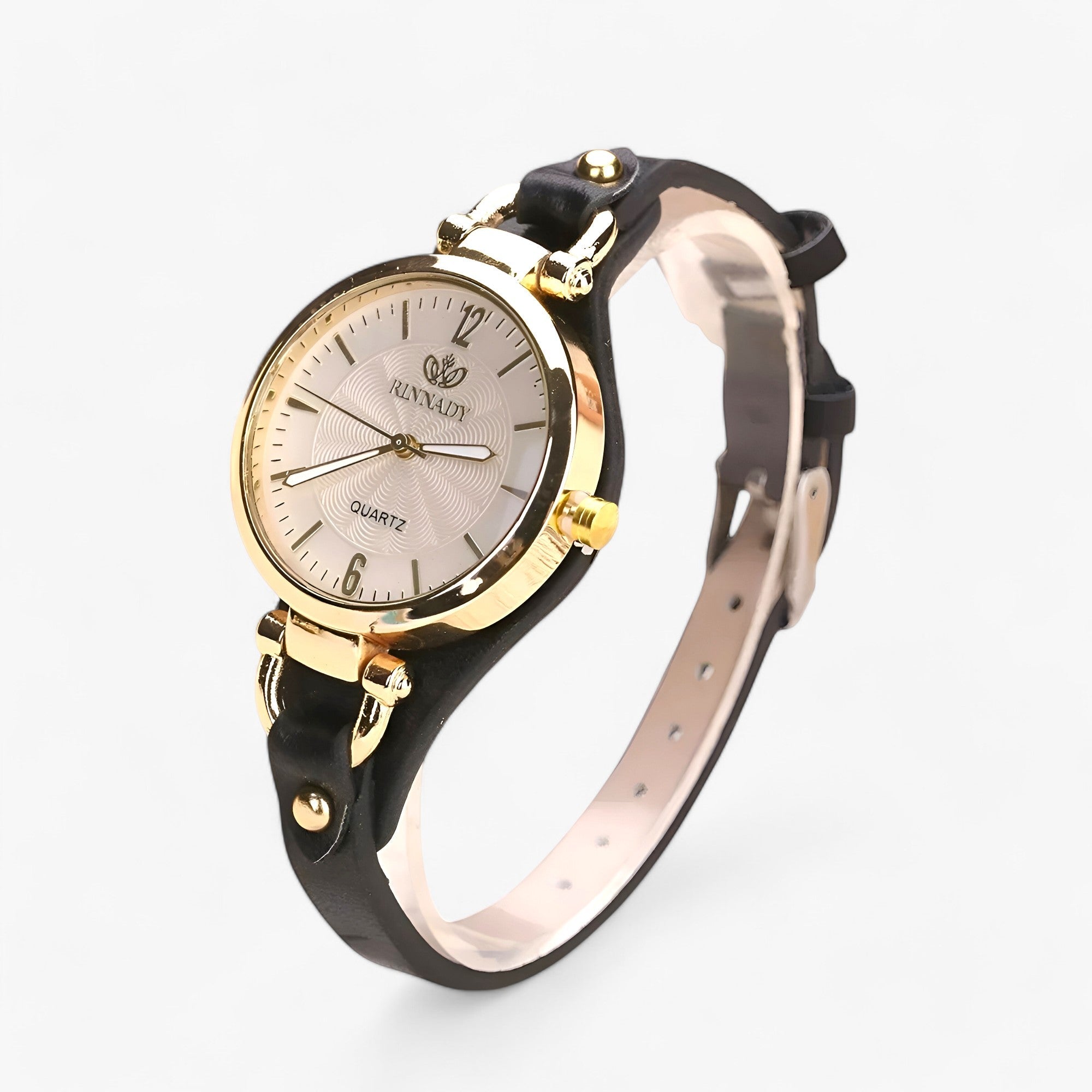 Orologio Donna Sottile con Bracciale in Pelle PU Nero Elegante Minimalista - Nero - bracciale donna ladies watch orologio orologio donna pelle sottile watch for women watches WOMEN wrist watches for women - Concept Palermo