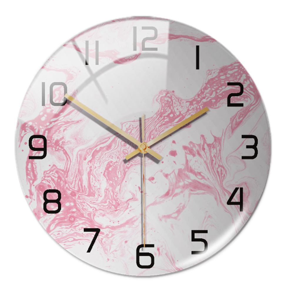 Orologio da Parete Silenzioso Ø30cm, Effetto Marmo Bianco Lusso Moderno per Soggiorno/Ufficio - Rosa - clocks marmo orologio orologio marmo tempo wall clocks - Concept Palermo