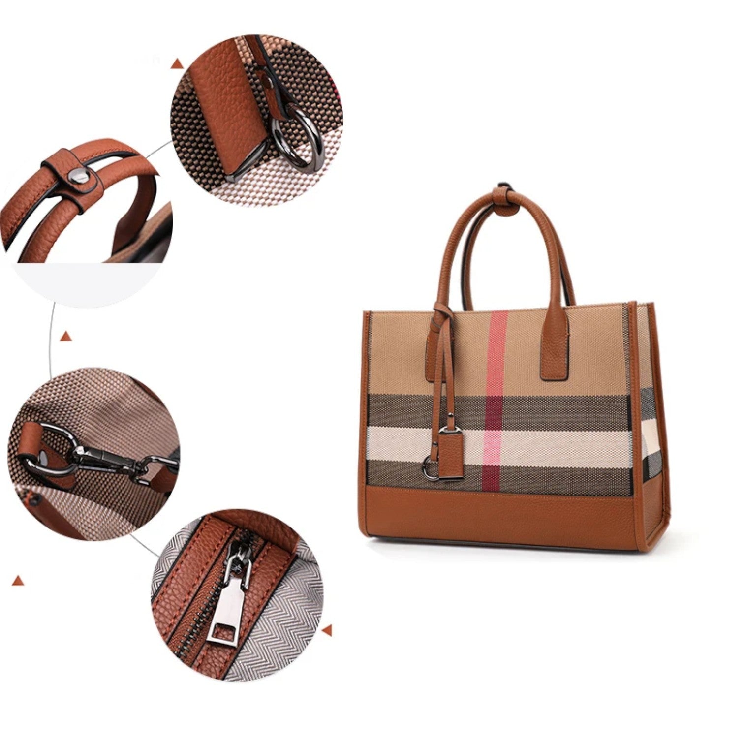 Borsa in Canvas a Righe - Spaziosa e Versatile Gold Donna - - bag bags borsa borsa canvas canvas donna Handbag righe spaziosa versatile women bag - Concept Palermo