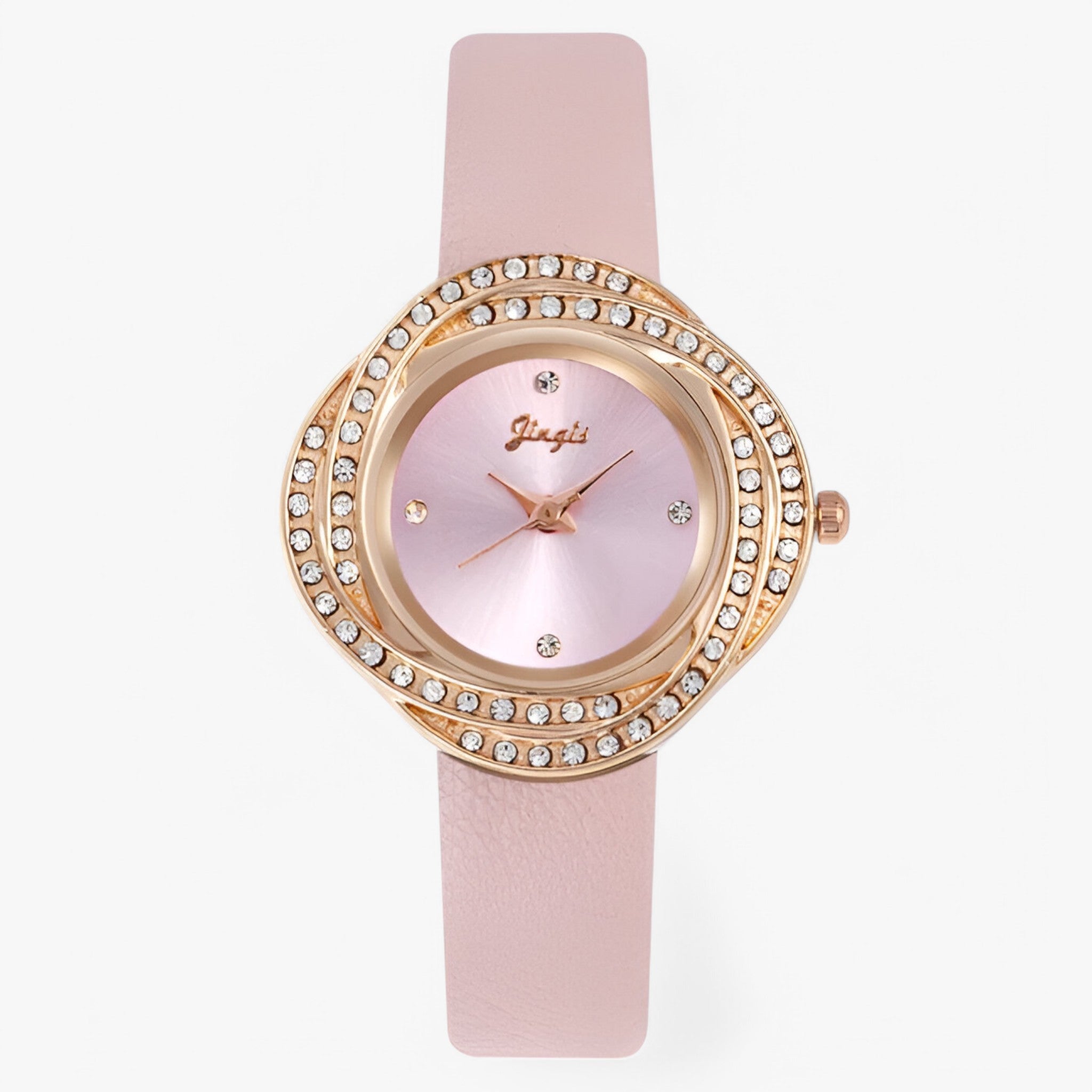 Orologio da donna in pelle con quadrante a strass irregolari - Rosa - donna female watch irregolari orologio orologio donna pelle quadrante strass watch for women watches - Concept Palermo