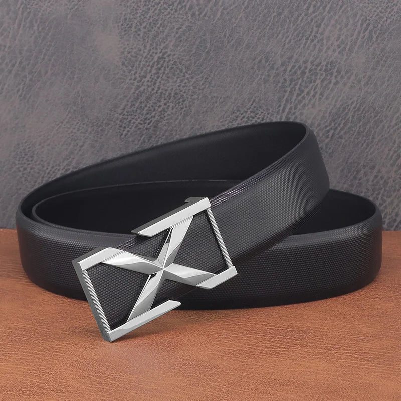 Cintura da uomo alla moda - Design con fibbia a X di lusso - Cinghia argento nera - alla cintura cintura uomo design fibbia Men moda overig uomo - Concept Palermo