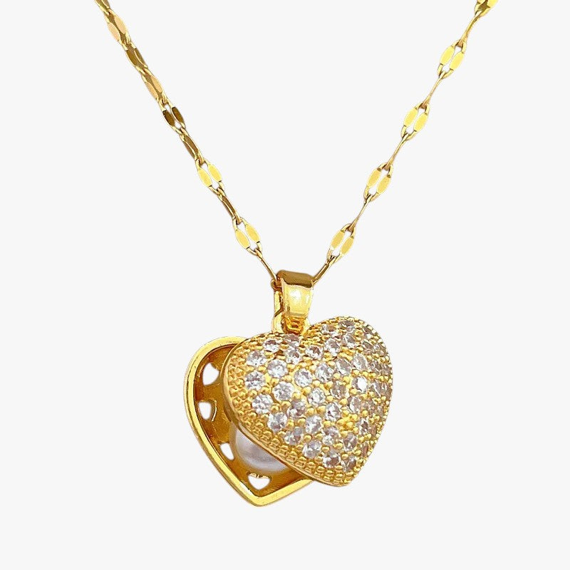 Collana di perle a forma di cuore Lana - oro 45cm CINA - collana collana perle cuore elegant womens necklaces forma jewelry lana necklace NECKLACES Necklaces for Women perle - Concept Palermo