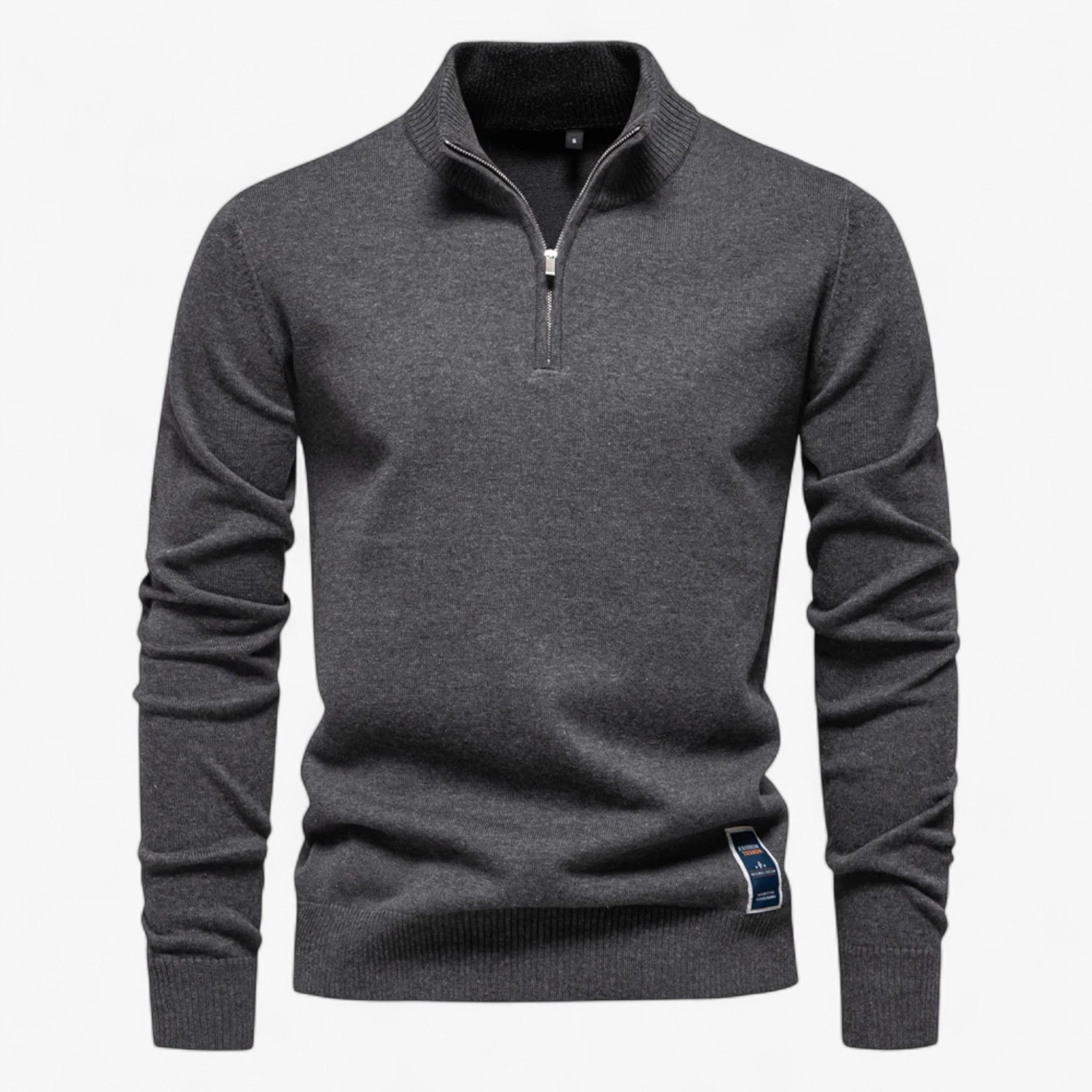 Maglione da Uomo con Mezza Zip Cotone - GrigioScuro S 60-70kg - Clothes clothes men Clothing cotone maglione maglione uomo men's top clothes mezza Sweater sweater men sweaters uomo - Concept Palermo