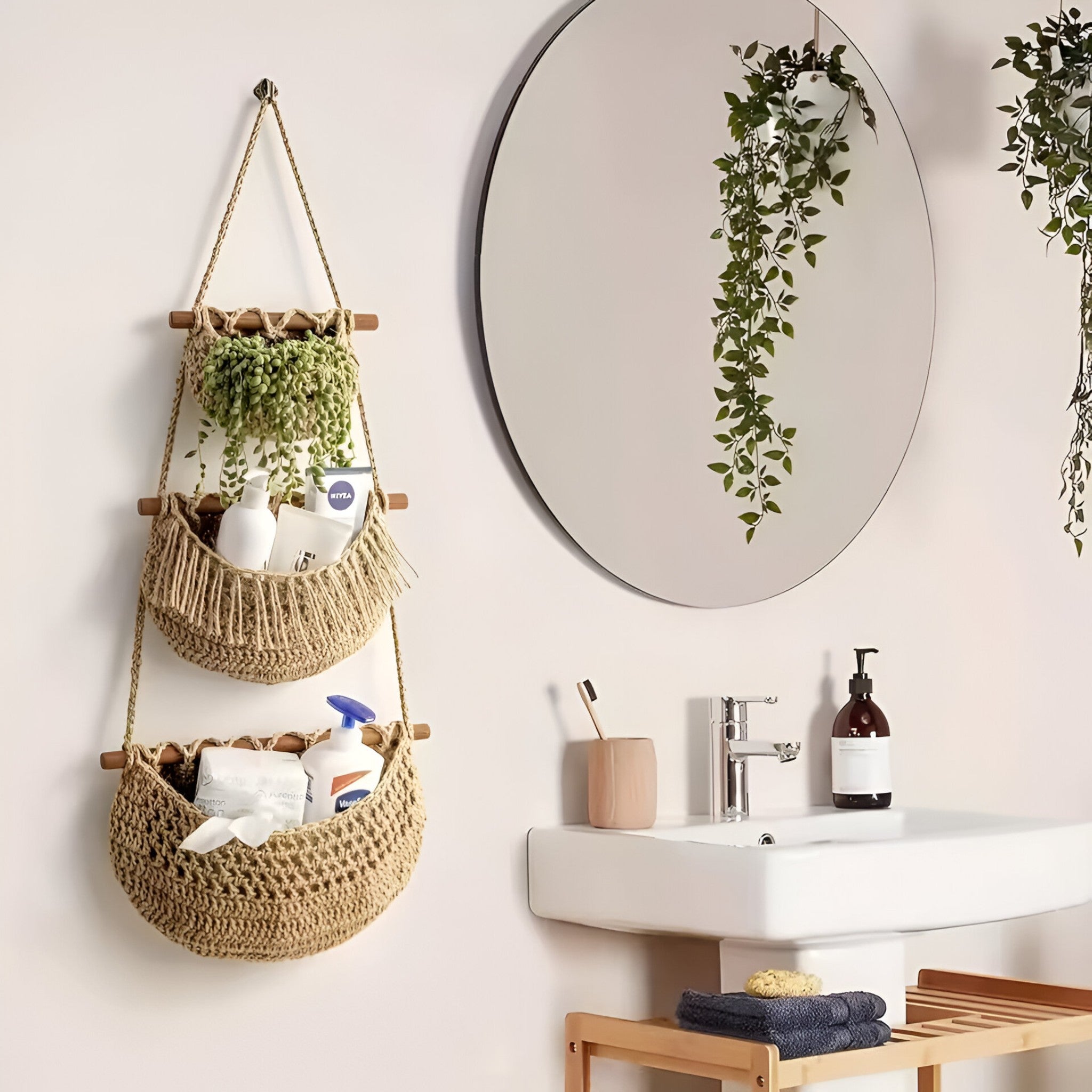 Cesto di frutta in iuta a 3 livelli da appendere Uomo - - appendere cesto cesto frutta frutta home & garden huis & tuin iuta livelli uomo - Concept Palermo