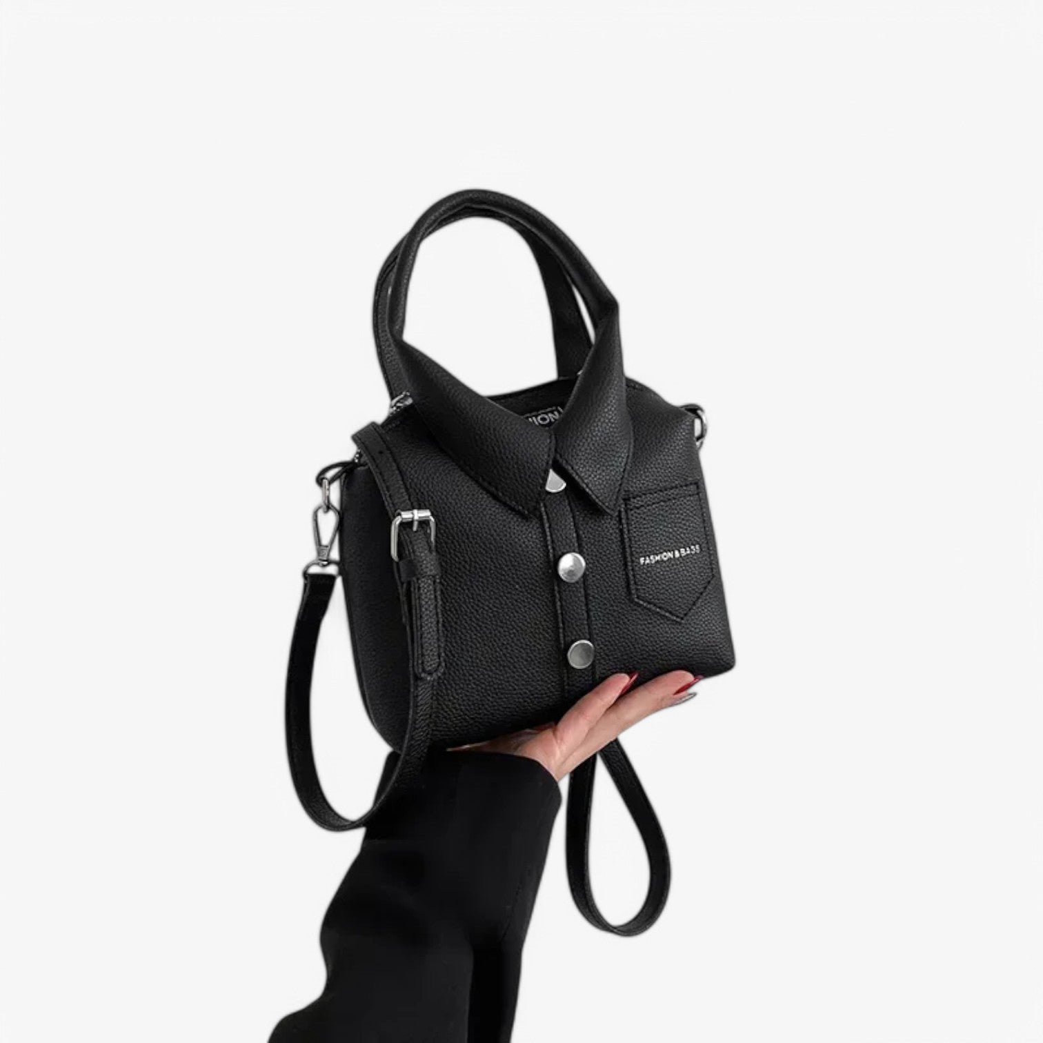 Borsa a Tracolla Donna Nera in PU Piccola Elegante per Sera e Giorno - Nero - bag bags borsa borsa tracolla comodità compatta design donna handbags quotidiana women bag - Concept Palermo