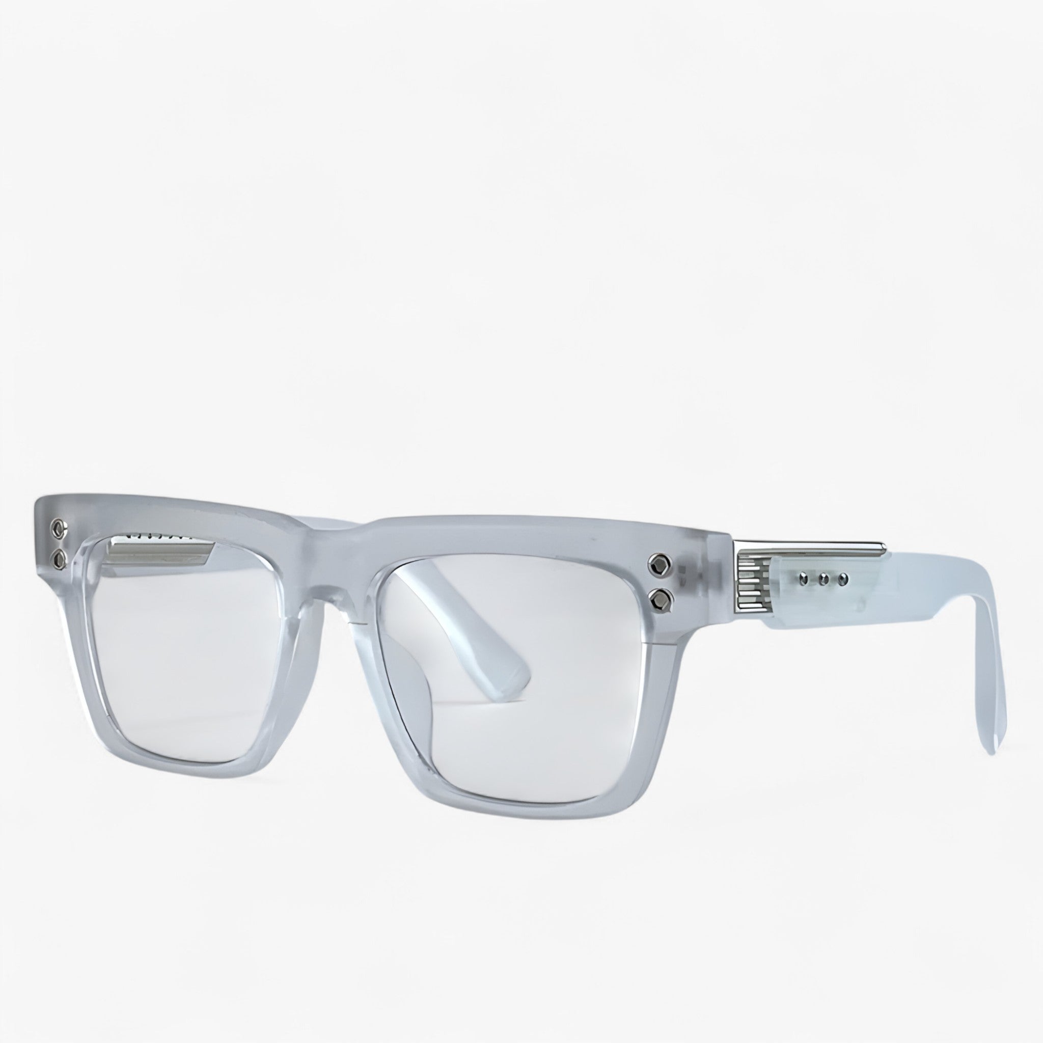 Occhiali da sole quadrati polarizzati steampunk Uomo - Bianco trasparente - Fashion Sunglasses men sunglasses polarized mens sunglasses occhiali occhiali sole Polarized man sunglasses polarizzati quadrati sole steampunk sunglasses sunglasses polarized men uomo - Concept Palermo