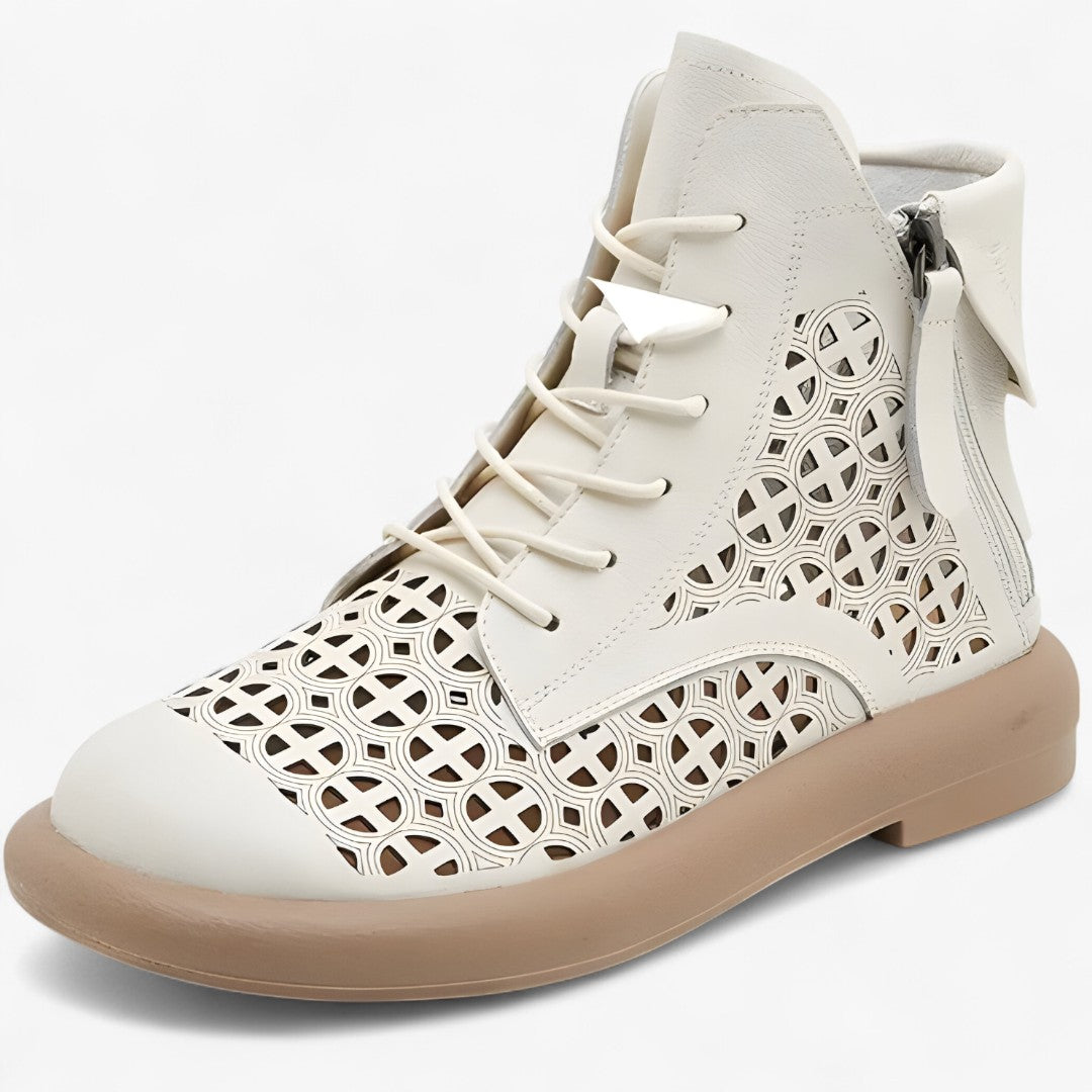 Stivaletti Uomo in Vera Pelle Traforati - Stile Elegante e Traspirante - Beige - BOOTS Boots & Shoes pelle shoes stile stivaletti stivaletti traforati traforati uomo vera - Concept Palermo